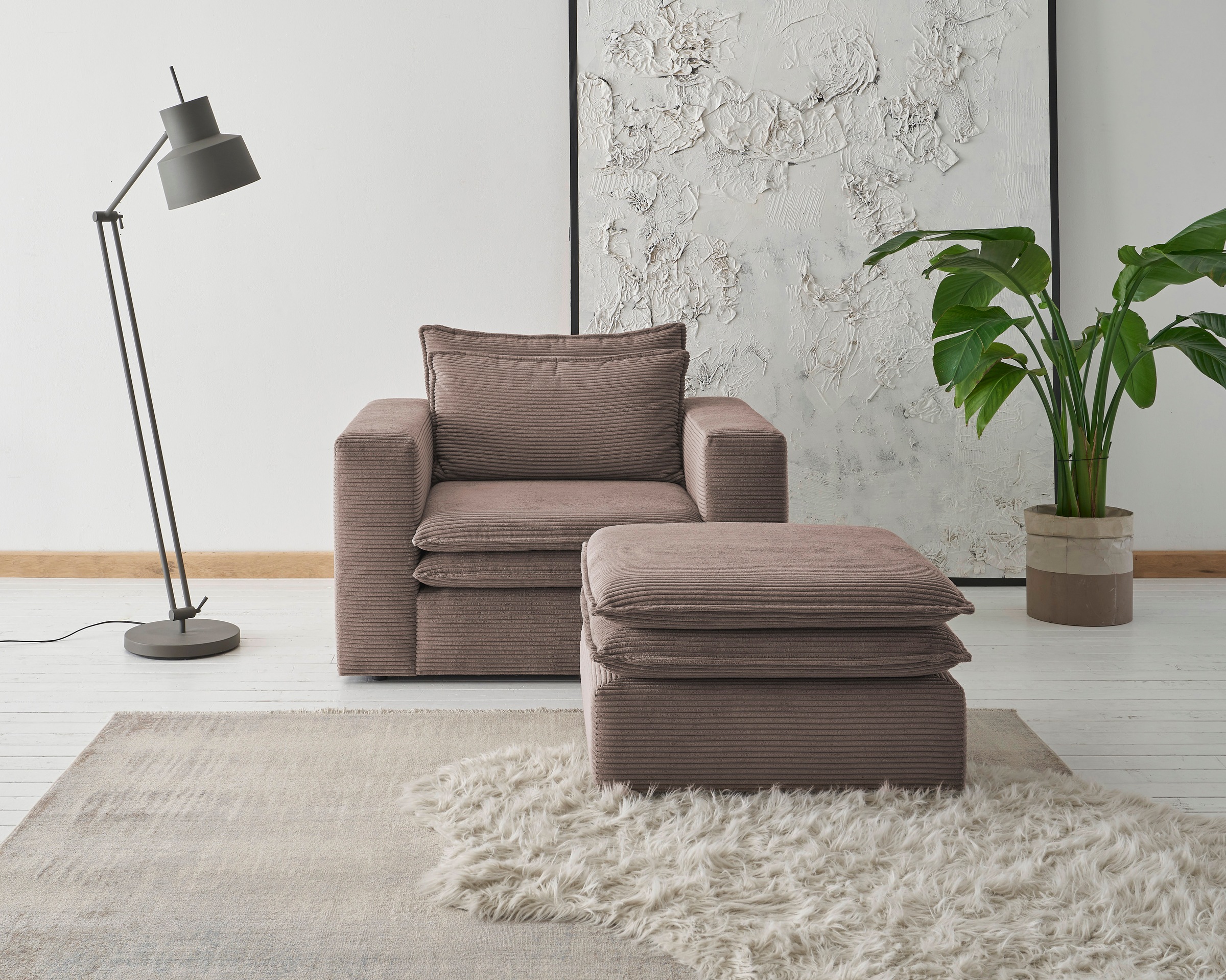 Home affaire Sitzgruppe "PIAGGE" 2 Stk. tlg. Hochwertiger Cord, Sessel und günstig online kaufen