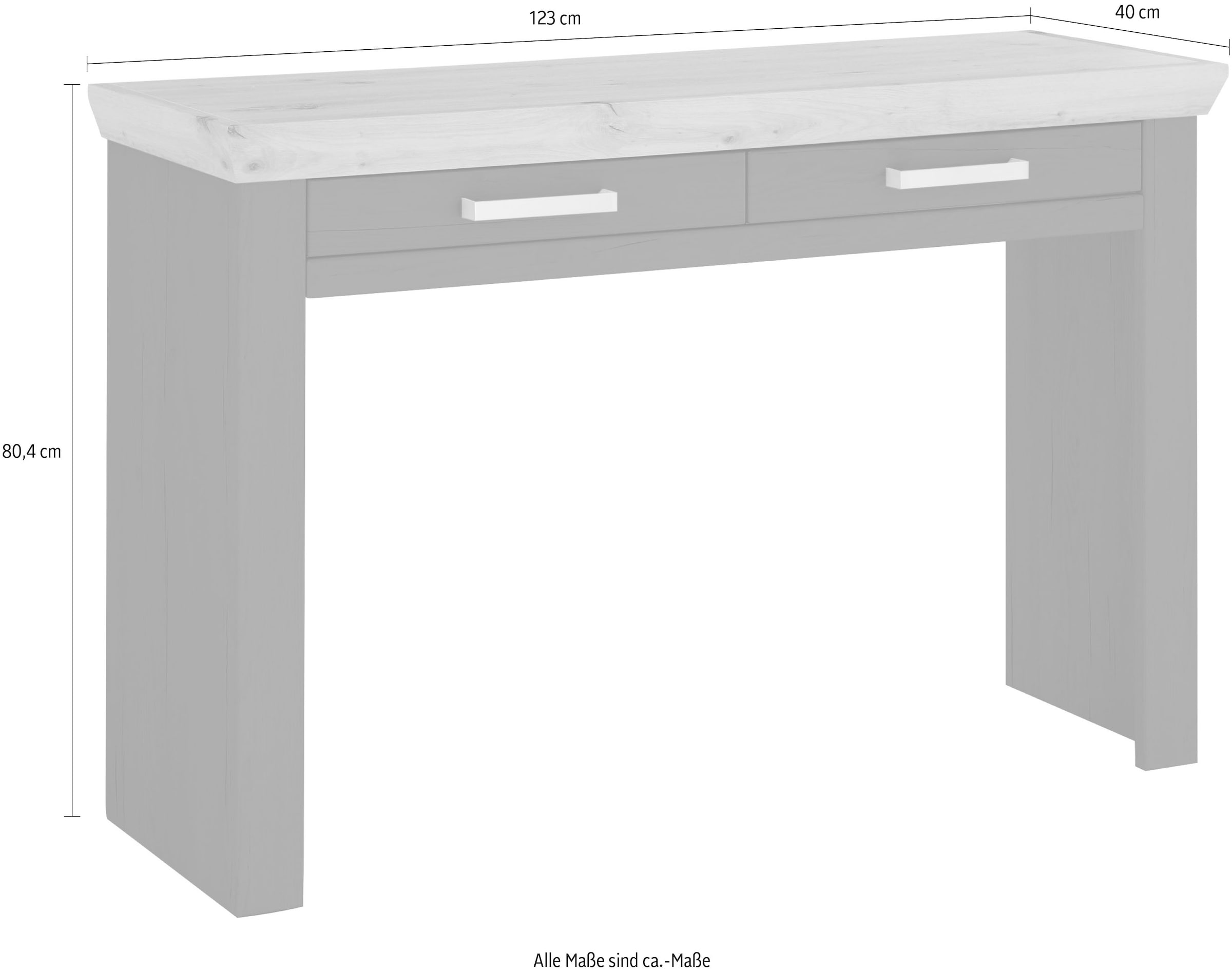 set one by Musterring Schminktisch, (1 St.), mit zwei Schubkästen, Landhausstil, Metallgriff, B 123 x H 80 x T 40cm