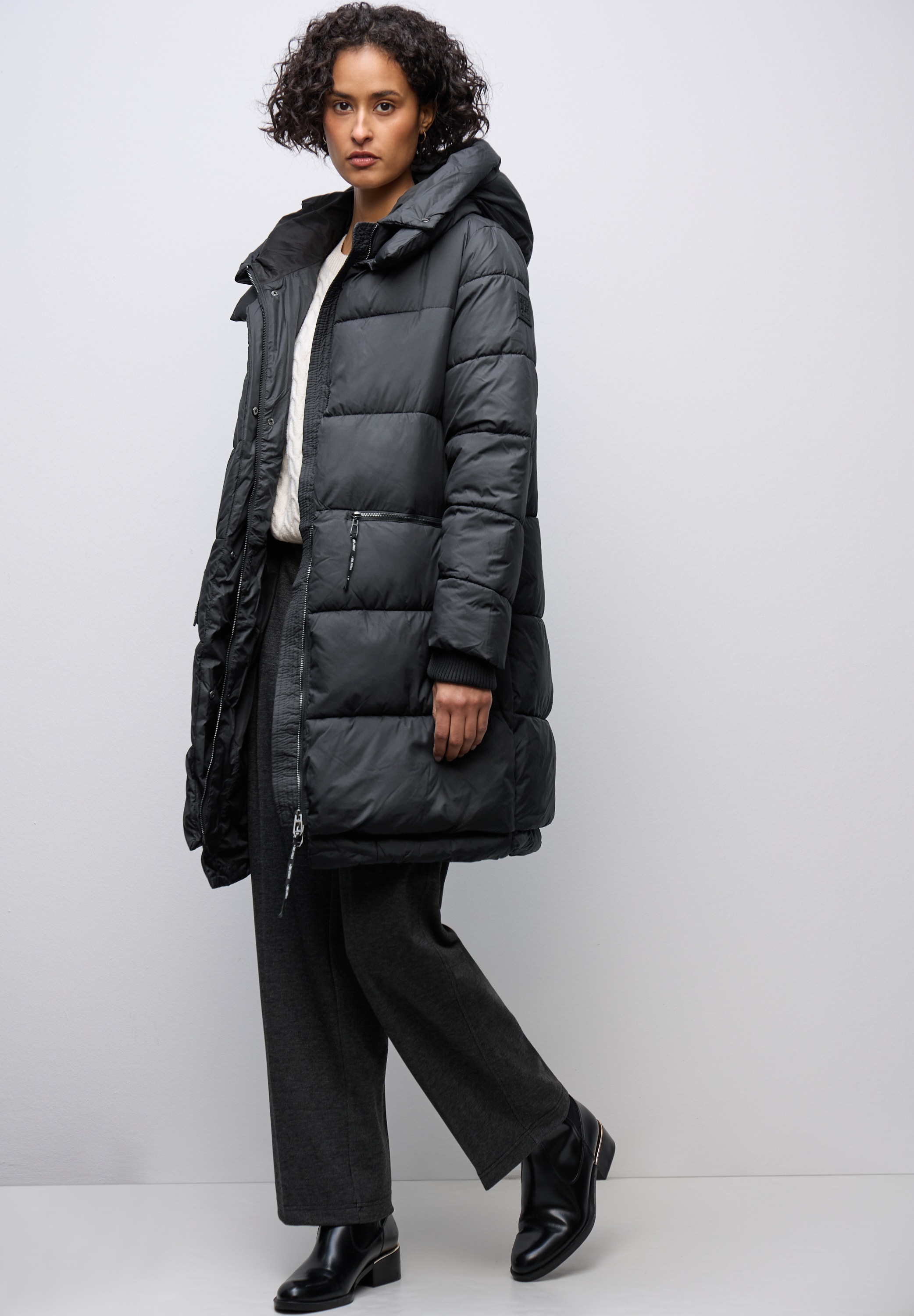 STREET ONE Winterjacke ohne Kapuze in Unifarbe