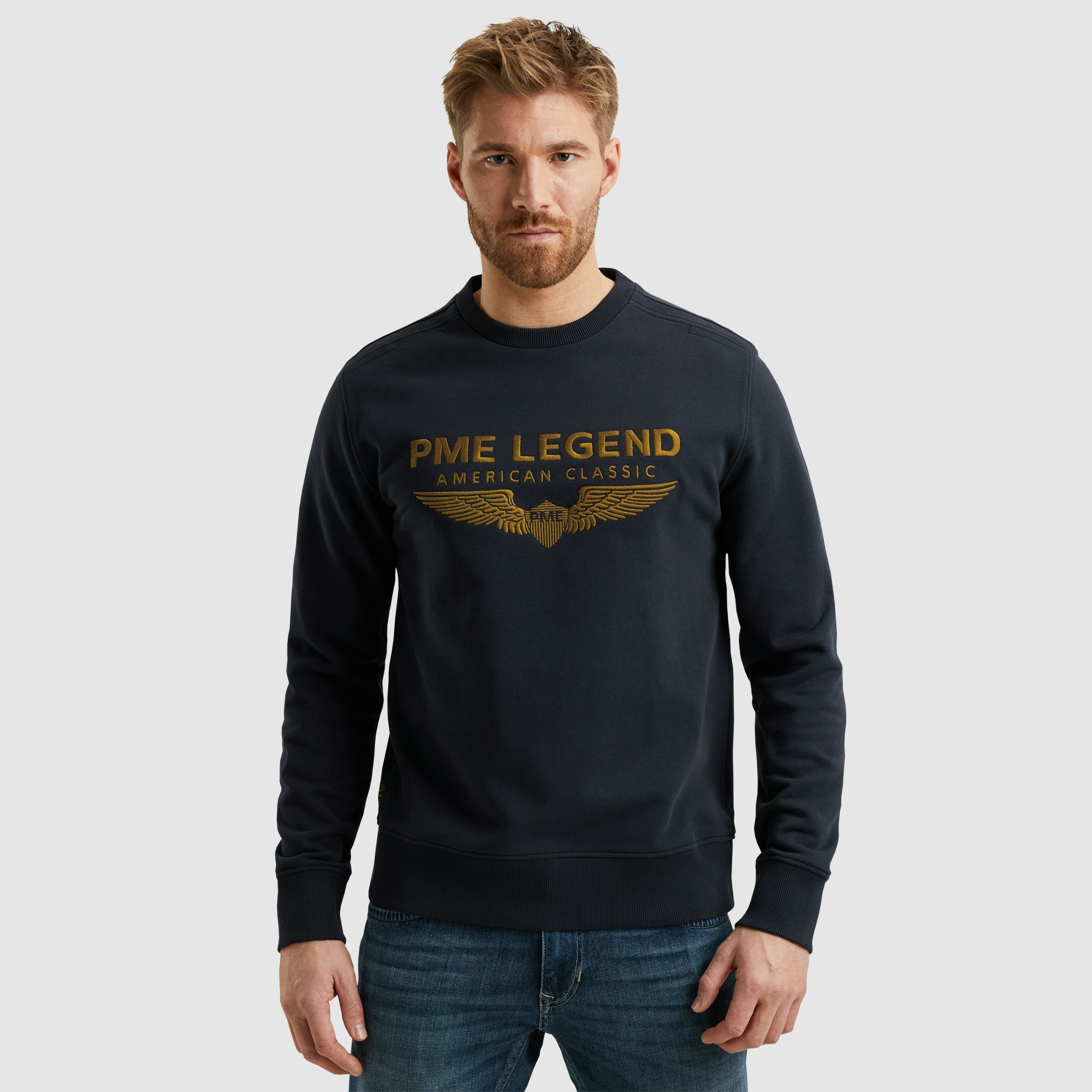 PME LEGEND Sweatshirt »Crewneck soft terry with logo«, mit Logo Stickerei