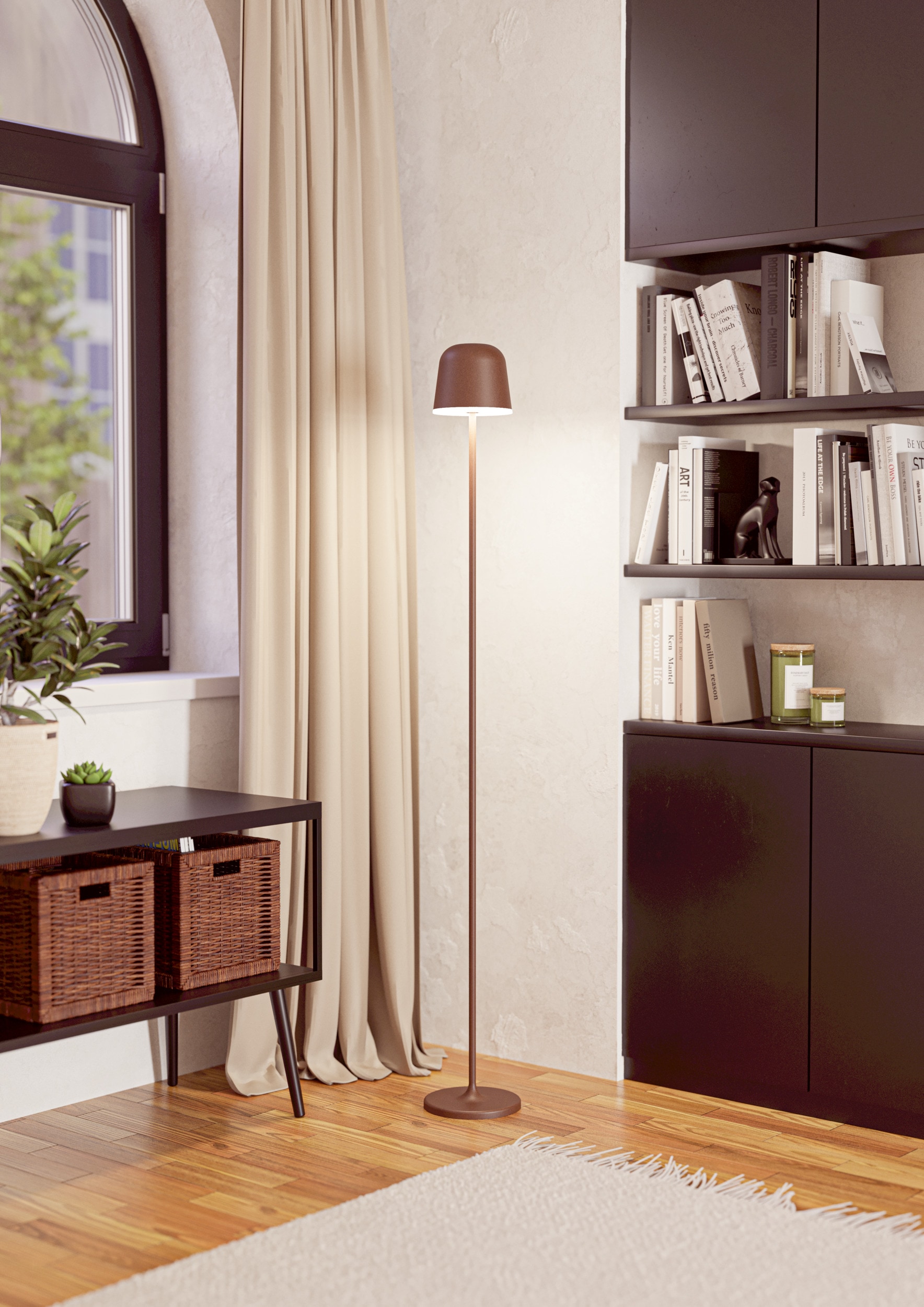 EGLO Stehlampe »MANNERA-L Stehlampe - Alu, Stahl - LED - 4,3W - IP54« LED-Modul 1 Stk. Neutralweiß | Warmweiß Standleuchte, Leselampe, Wohzimmer, Schlafzimmer, H140 x Ø16 cm