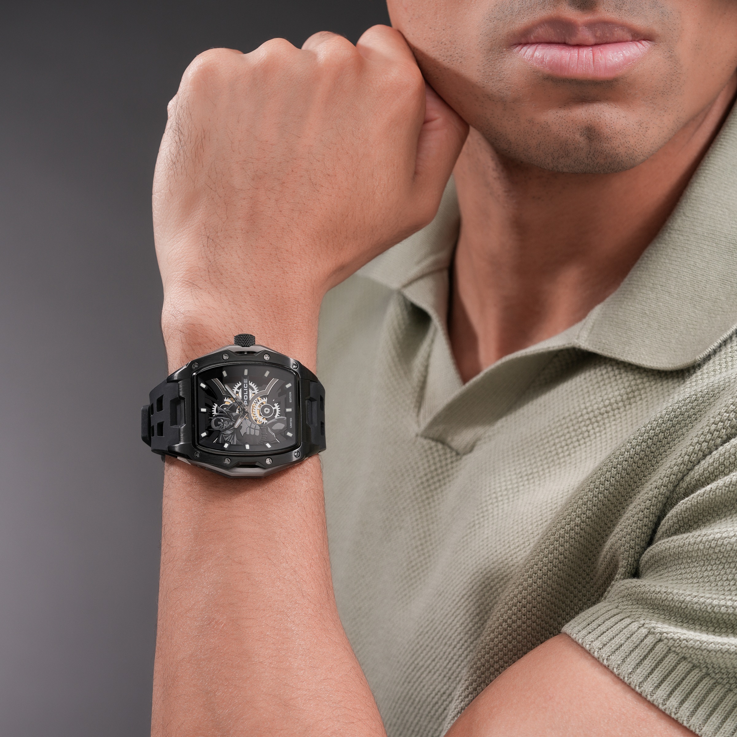 Police Quarzuhr »Gotham« Armbanduhr, Herrenuhr, Silikonarmband, analog