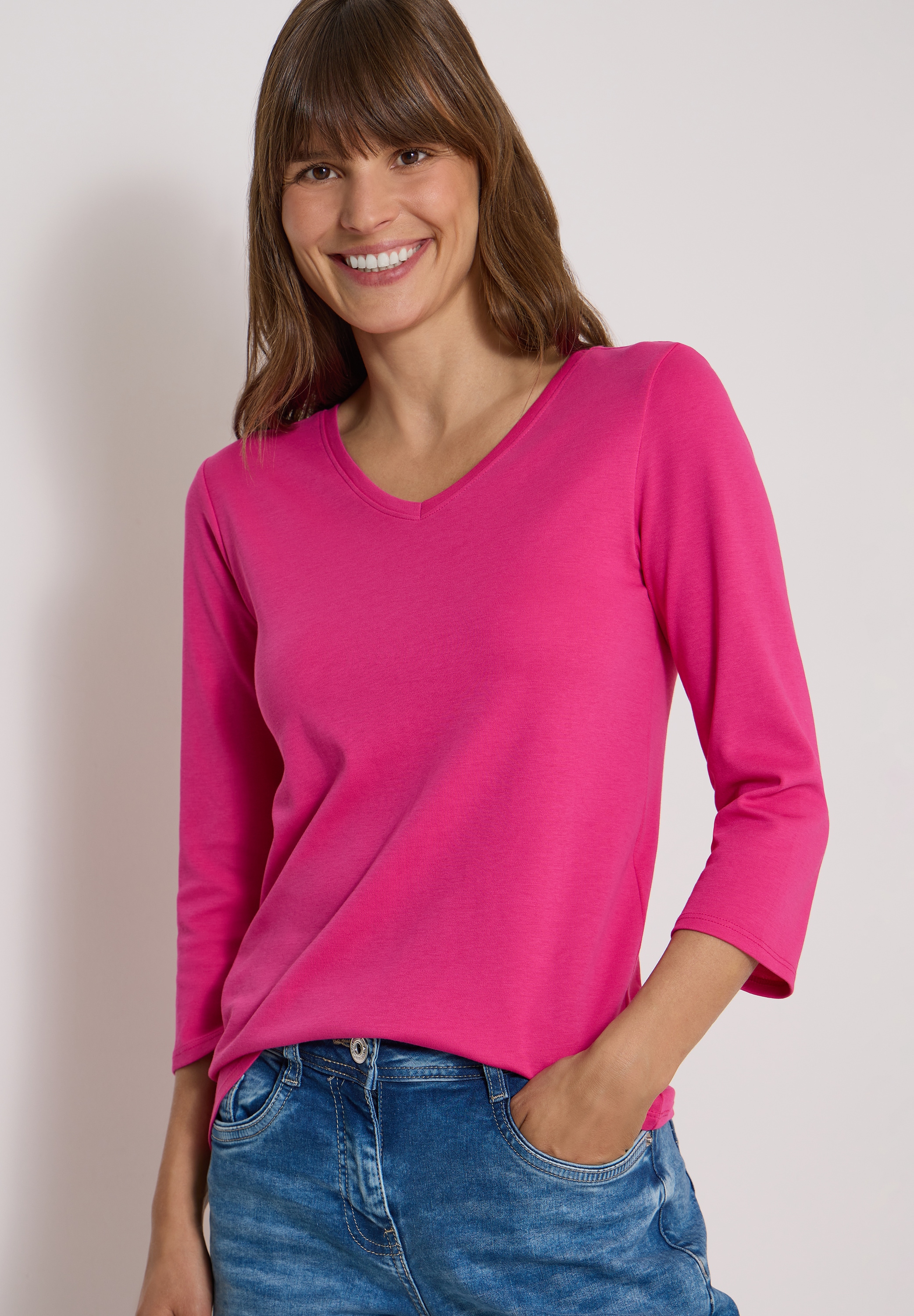 Cecil V-Shirt aus reiner Baumwolle