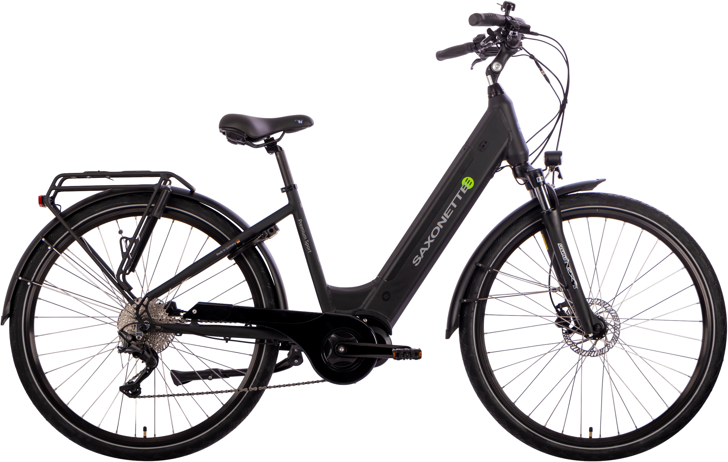 SAXONETTE E-Bike "Premium Sport (Wave)", 10 Gang, Mittelmotor 250 W, Pedelec, Elektrofahrrad für Damen u. Herren