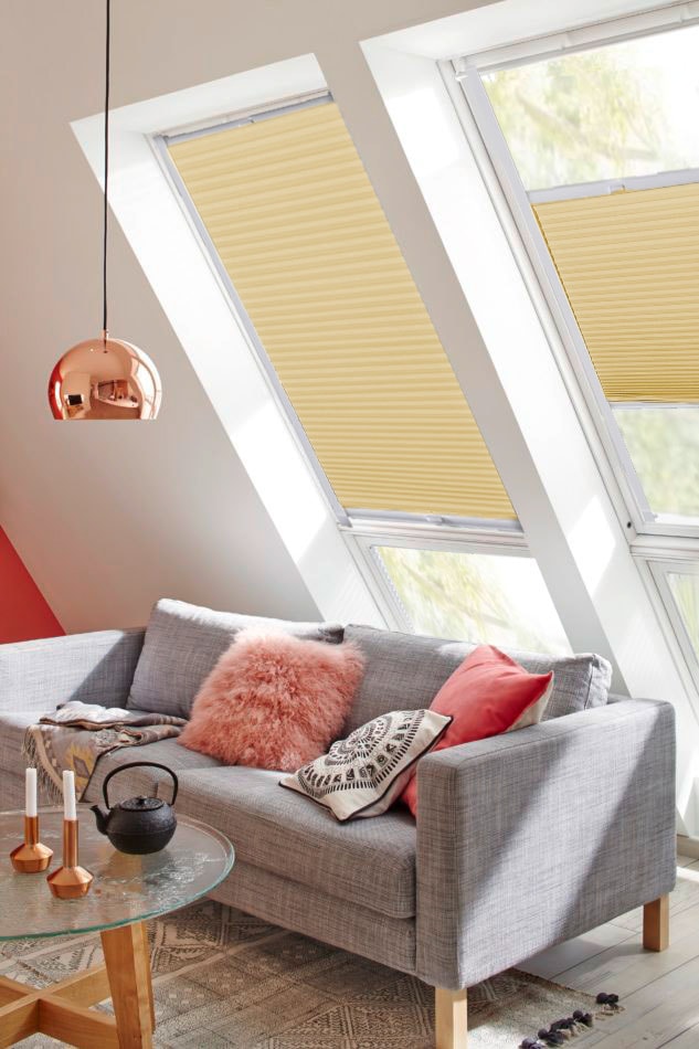 sunlines Dachfensterplissee "StartUp Style Honeycomb TL", Lichtschutz, verspannt, mit Führungsschienen