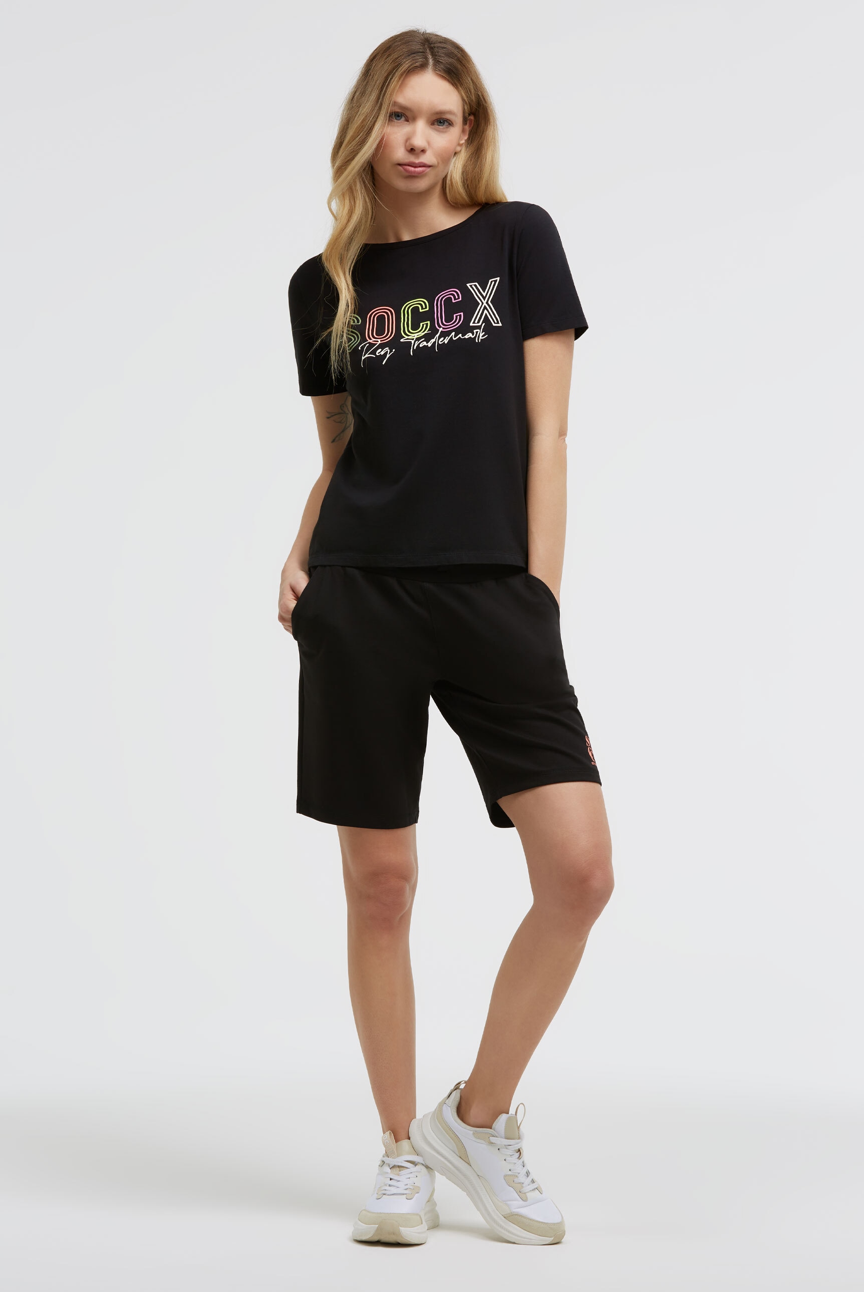 SOCCX Rundhalsshirt mit Necktape