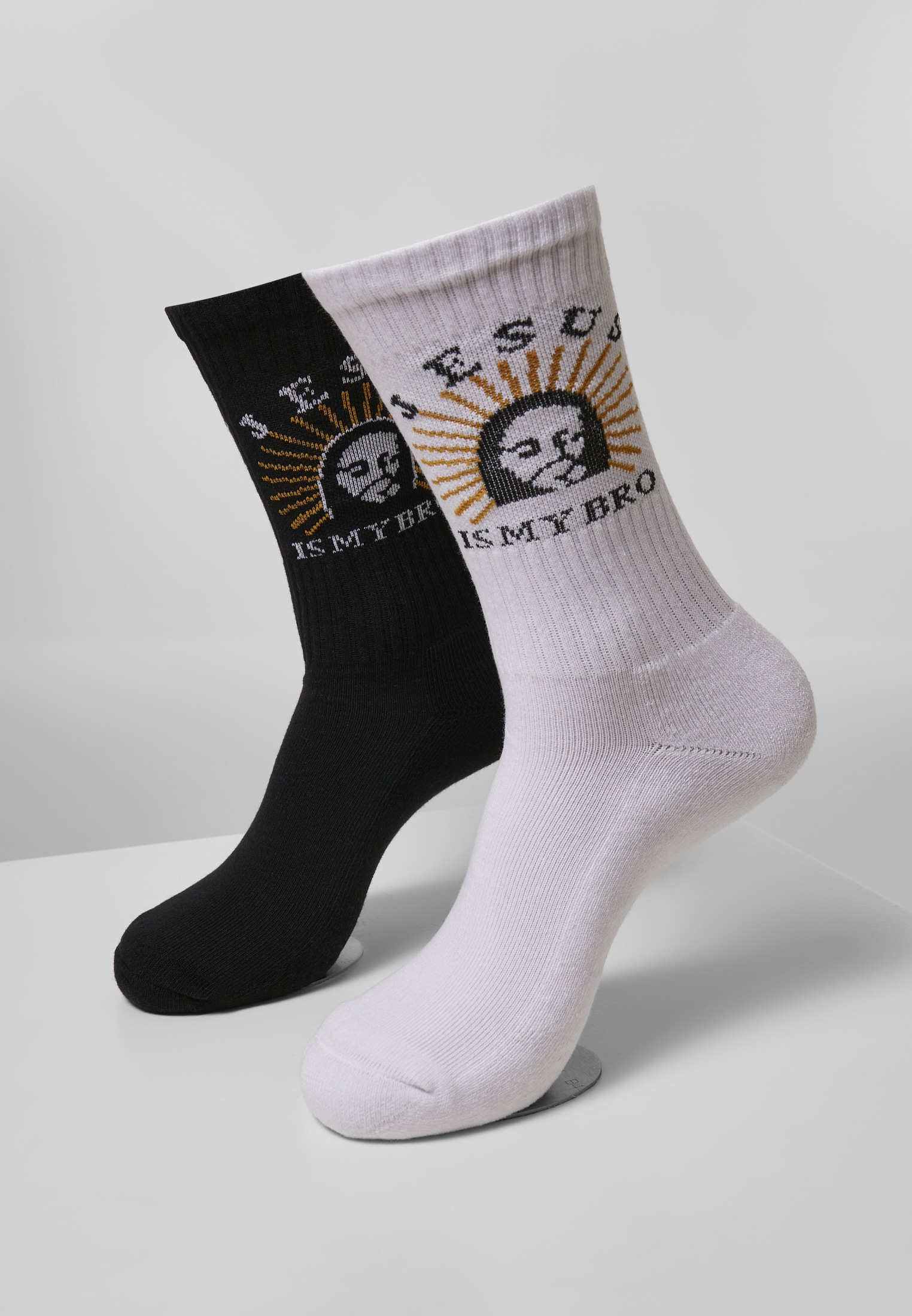 URBAN CLASSICS Strümpfe "Urban Classics Jesus Is My Bro Socks 2-Pack", (1 Paar)