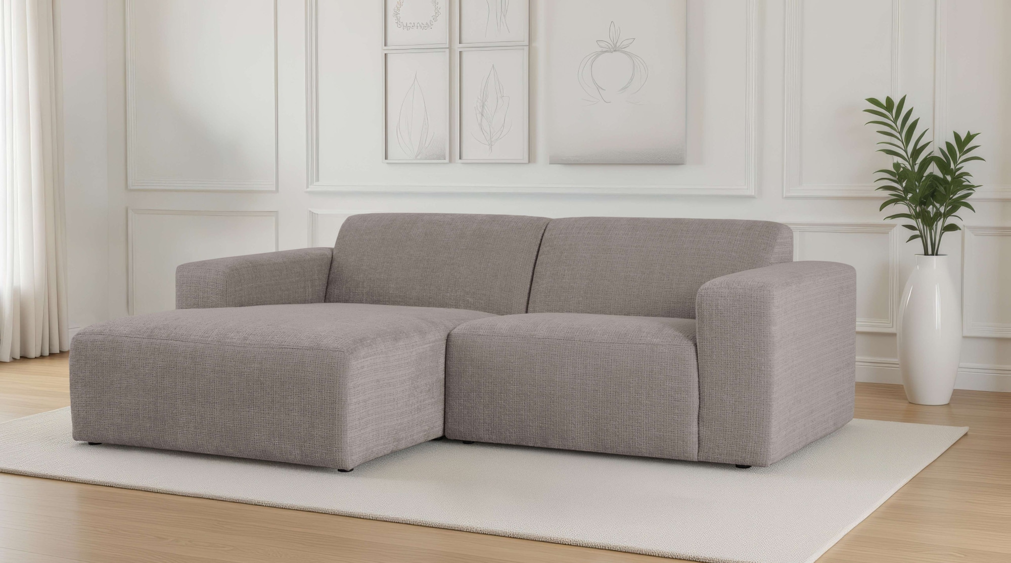 OTTO home Ecksofa "Koa, 228 cm, L-Form, Modulsofa in Cord, Chenille, Strukt günstig online kaufen