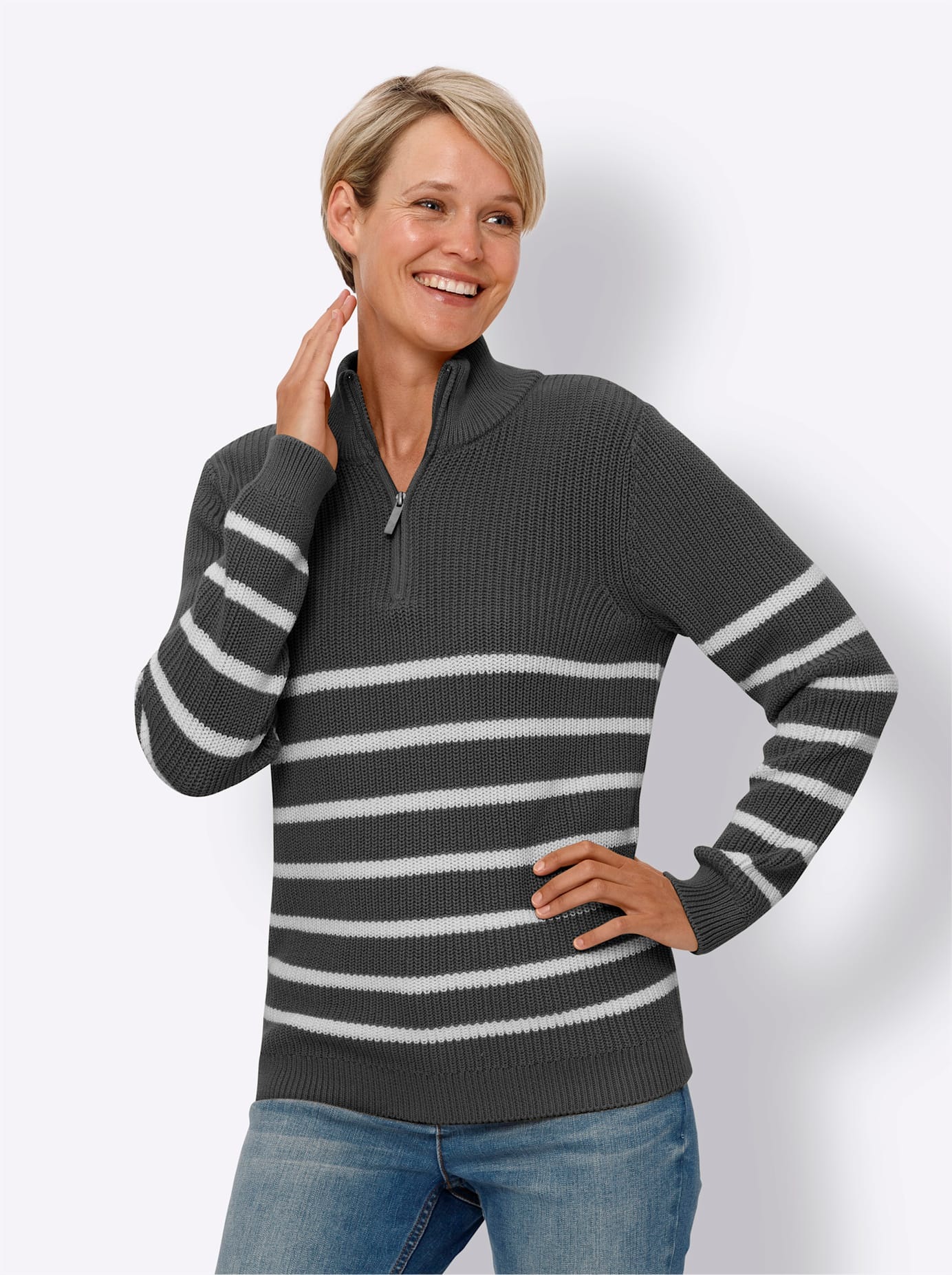 Classic Strickpullover "Langarm-Pullover" günstig online kaufen