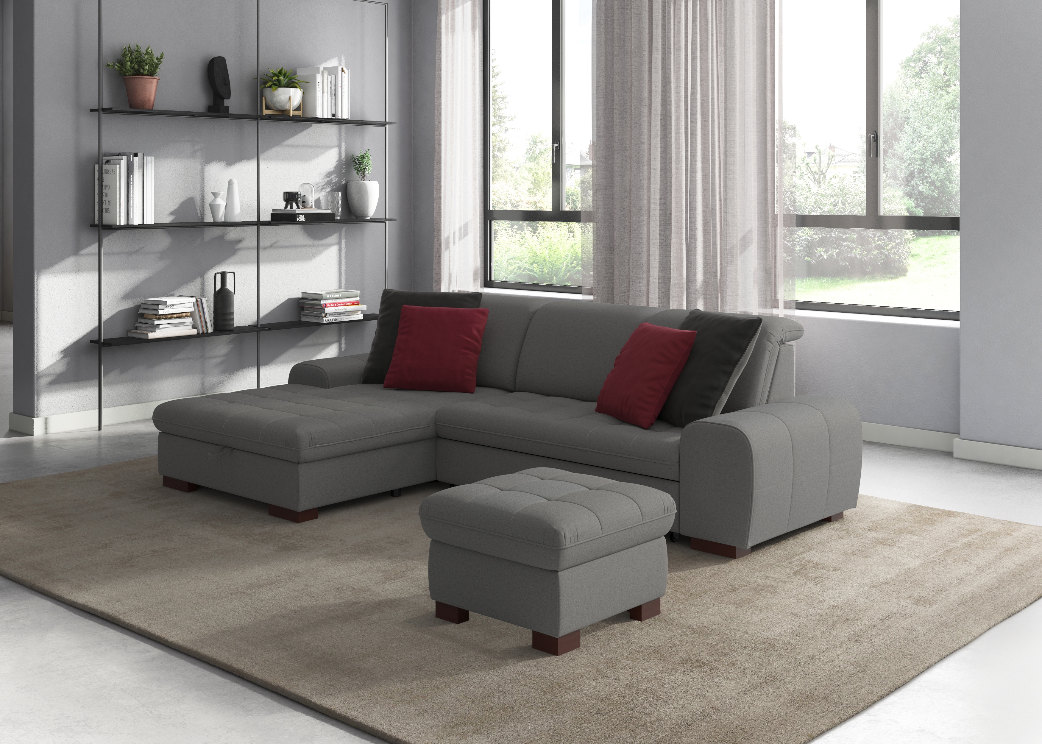sit&more Ecksofa "Luxor L-Form" wahlweise mit Schlaffunktion, Bettkasten und Kopfteilverstellung