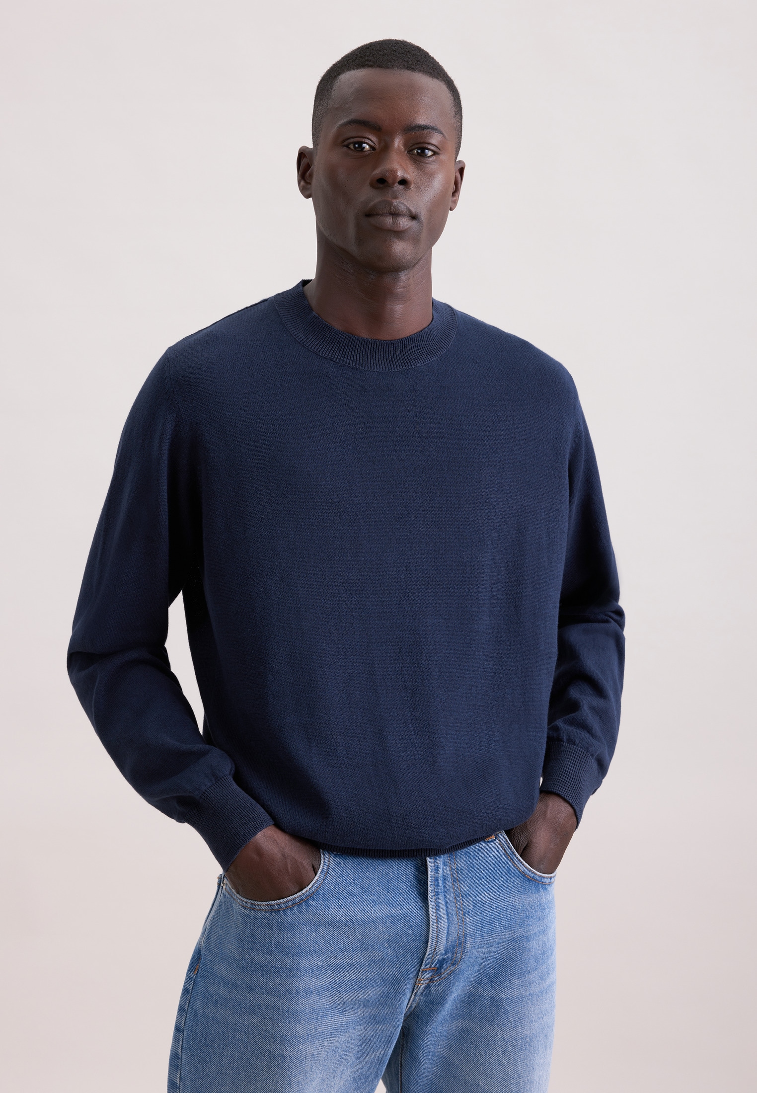 seidensticker Strickpullover "Schwarze Rose" 1/1 Rundhals Uni günstig online kaufen