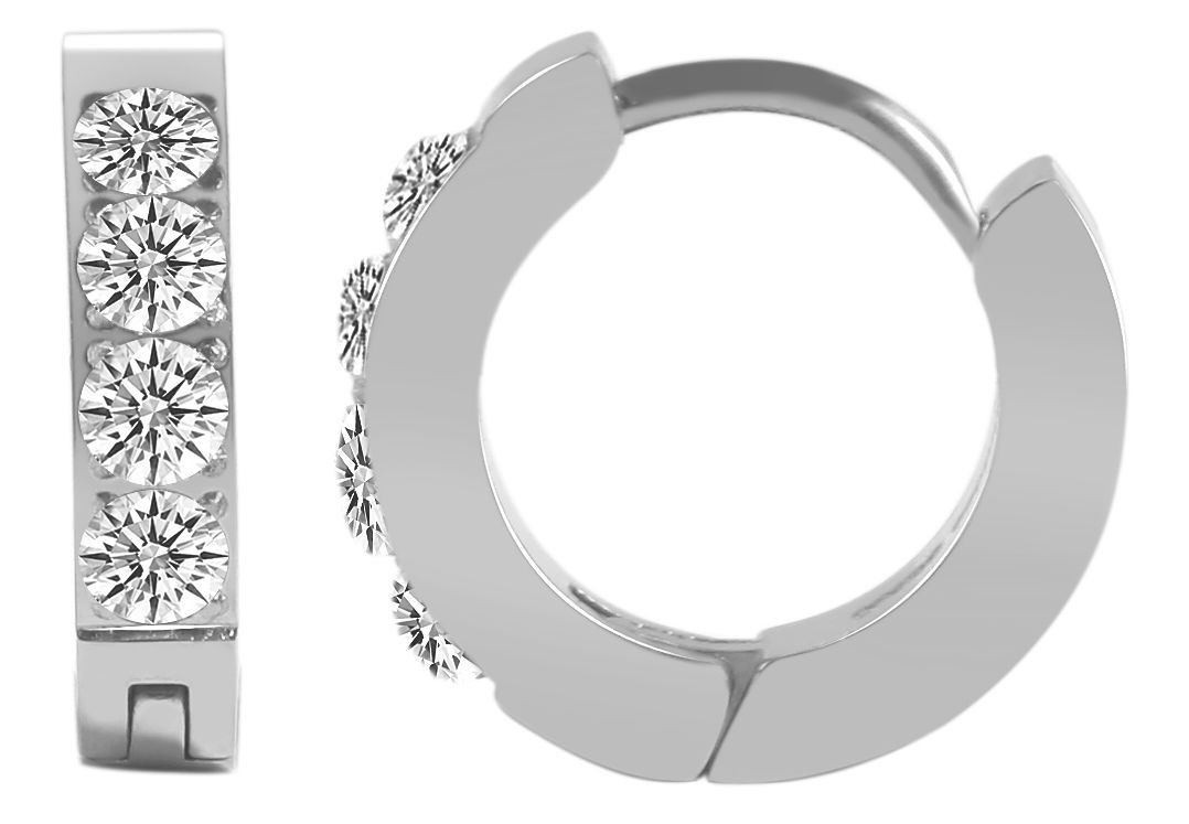 Paar Creolen ADELIA´S "Damen Creolen aus Edelstahl Ø 9 mm", silber, Ohrringe, Damen, Damen, Edelstahl 4
