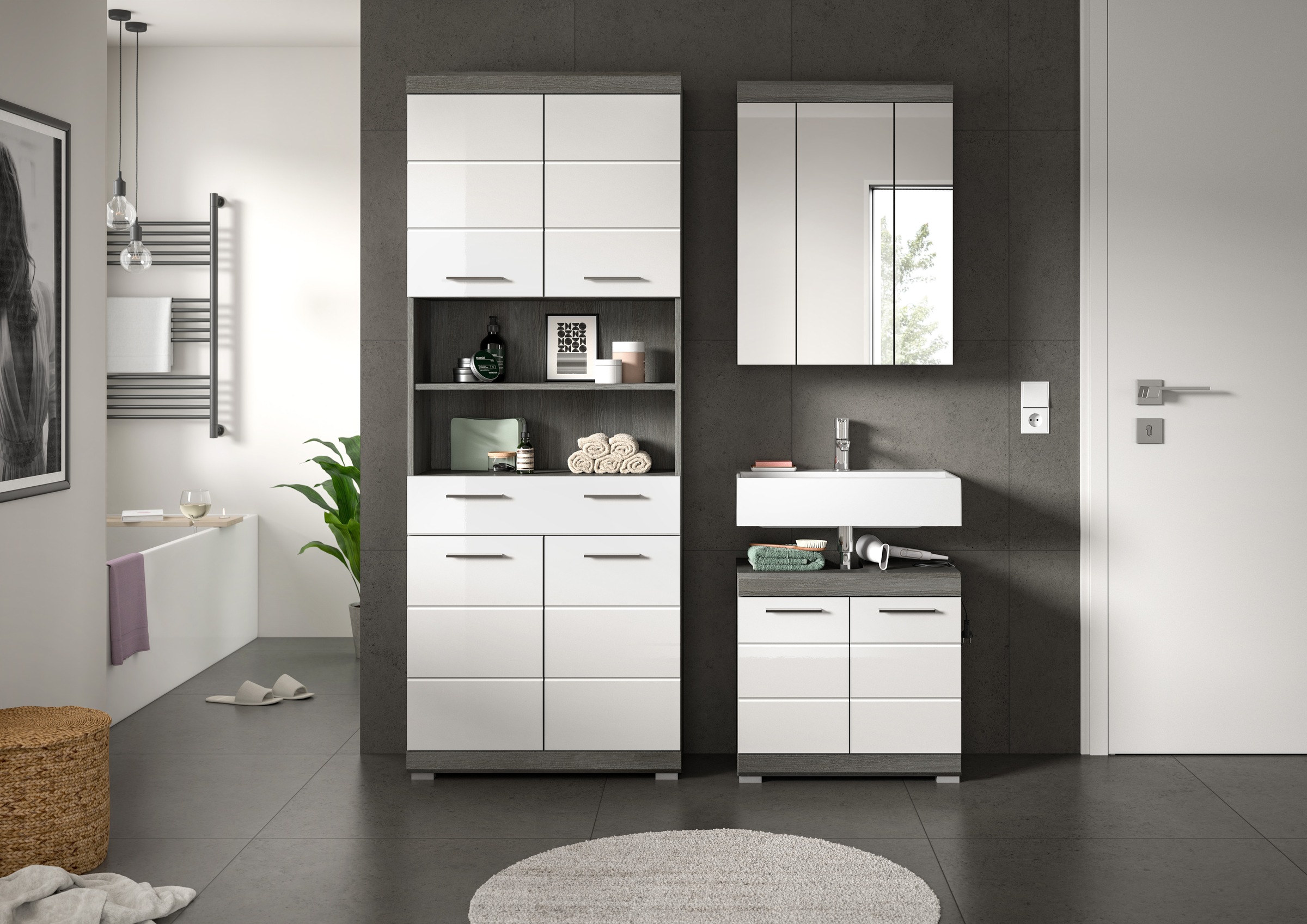 welltime Badmöbel-Set "SIENA, TOPSELLER, Breite 149cm, 3-teiliges Set" Set, günstig online kaufen