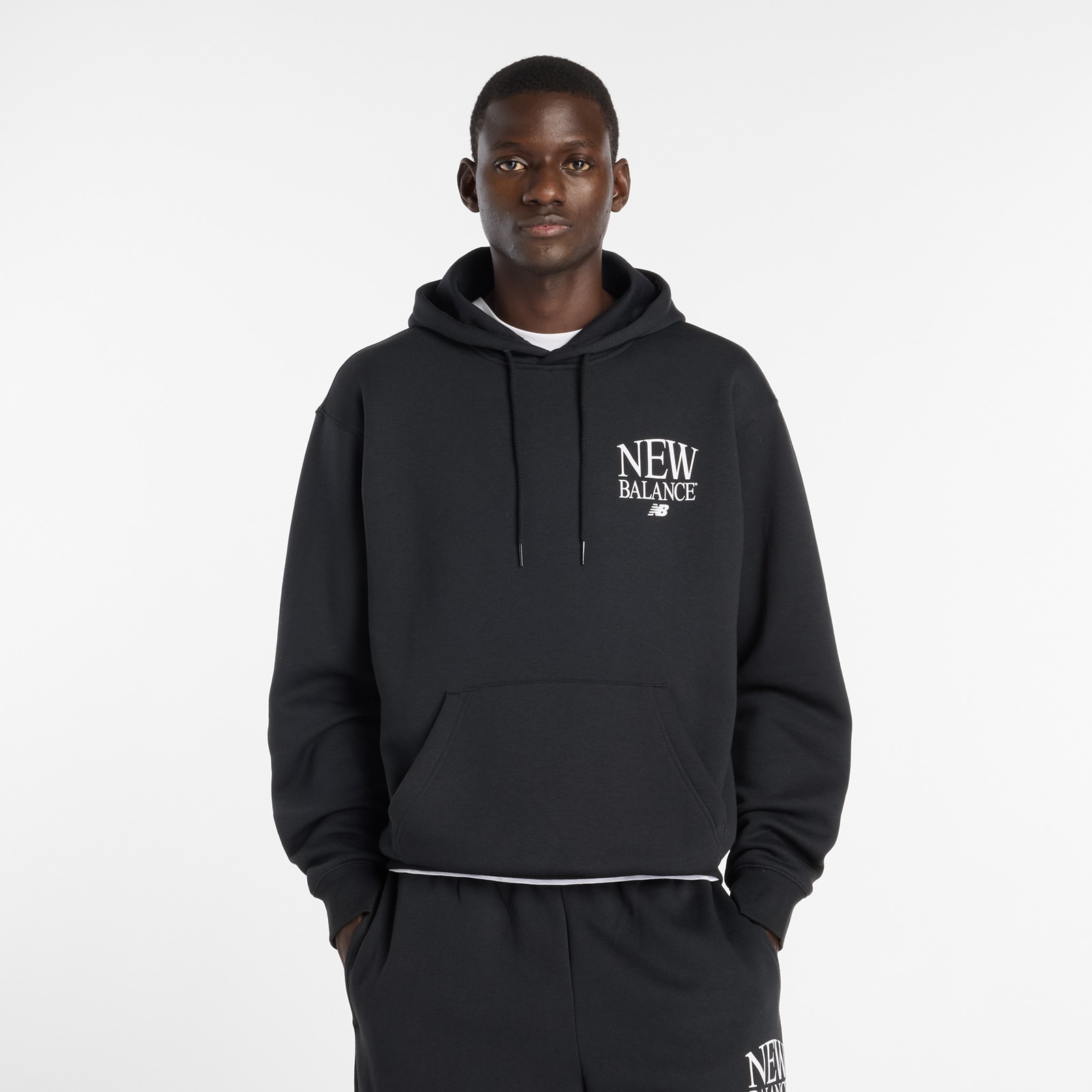 New Balance Kapuzensweatshirt, mit Kordelzug, aus Baumwollmischung