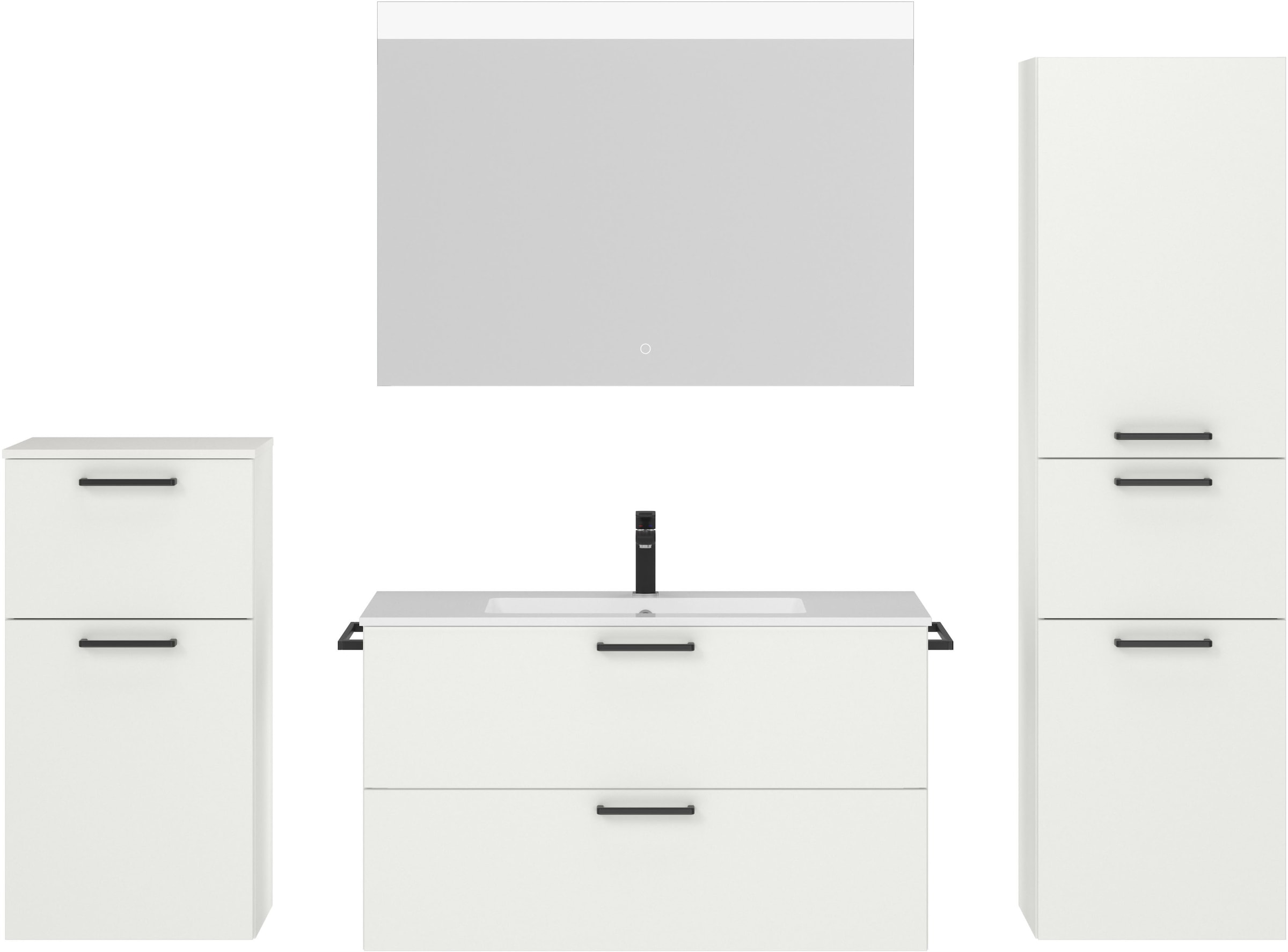 nobilia Badmöbel-Set "Tolvina" vormontiert, mit Soft-Close, 4 Stk. tlg. günstig online kaufen