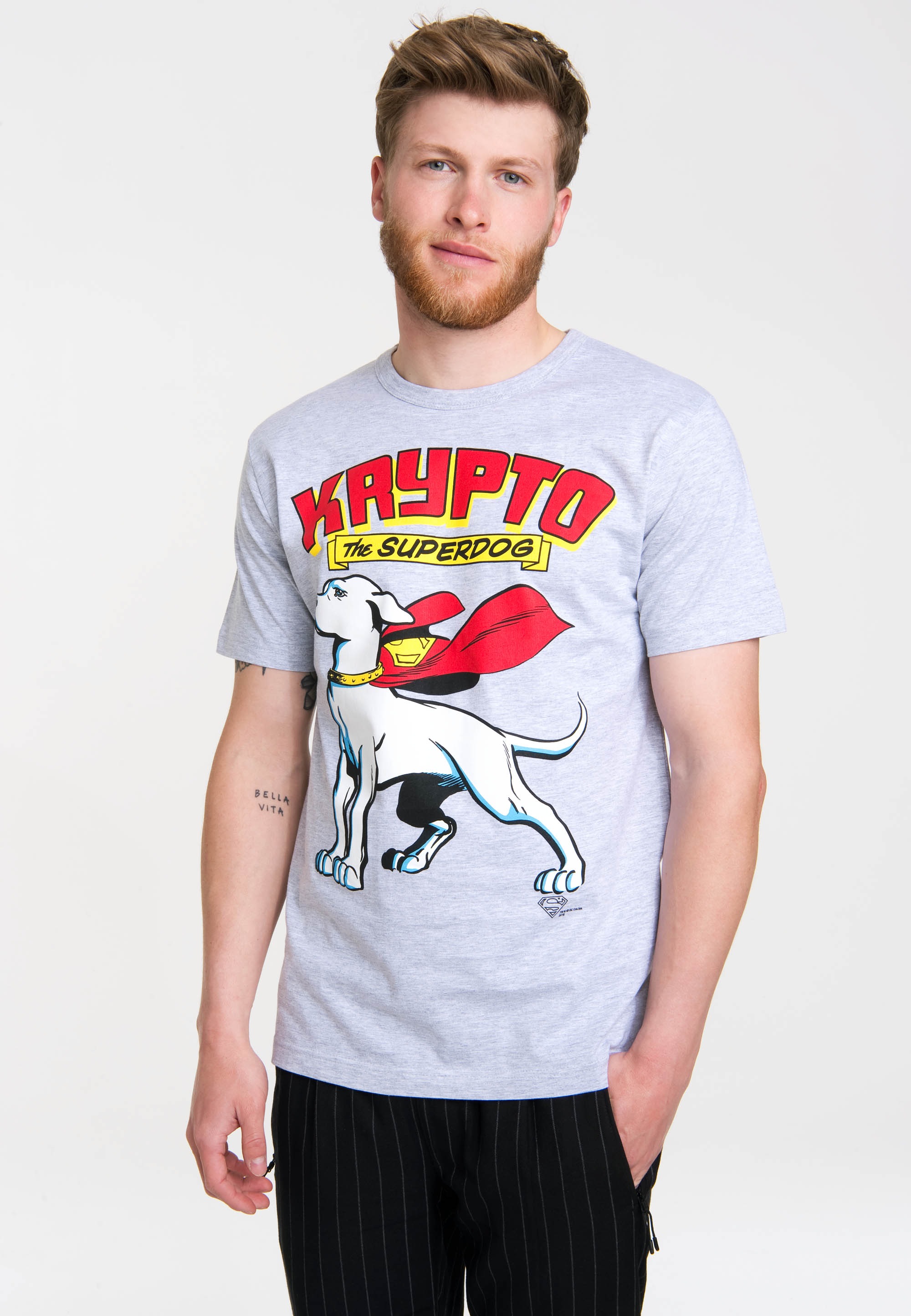 LOGOSHIRT T-Shirt »Superdog - Krypto - DC Comics«, mit coolem Retro-Motiv