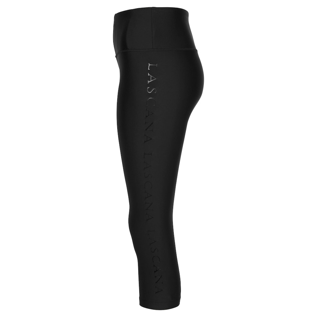 LASCANA ACTIVE Caprileggings, mit glänzendem Logoschriftzug