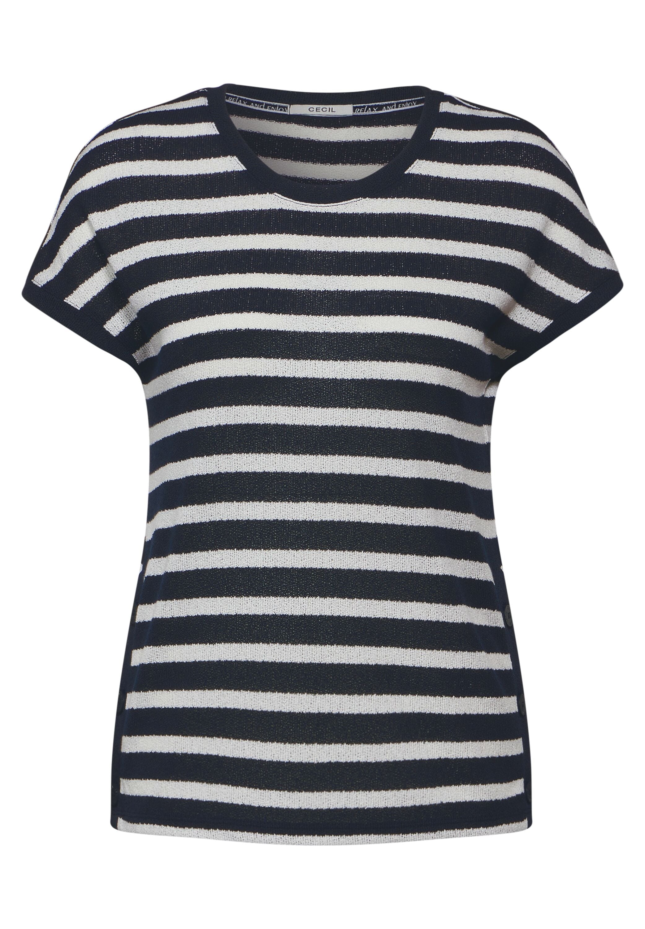 Cecil T-Shirt, mit Knopf Details