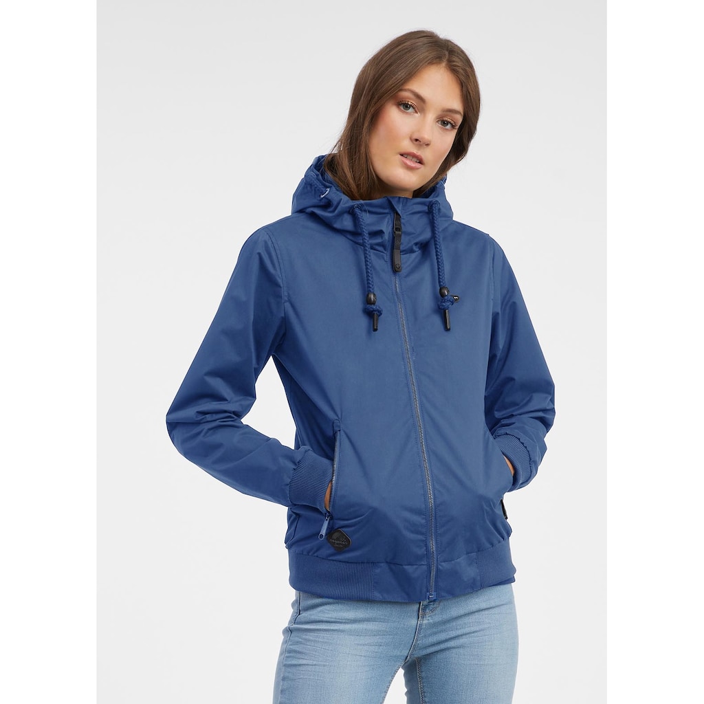 Ragwear Outdoorjacke »stylische und vegane Jacke NUGGIE«, (Freizeitjacke, Übergangsjacke mit Reißverschlusstaschen), mit Kapuze, Kapuze mit Tunnelzug und wasserabweisendes Material im Relax Fit