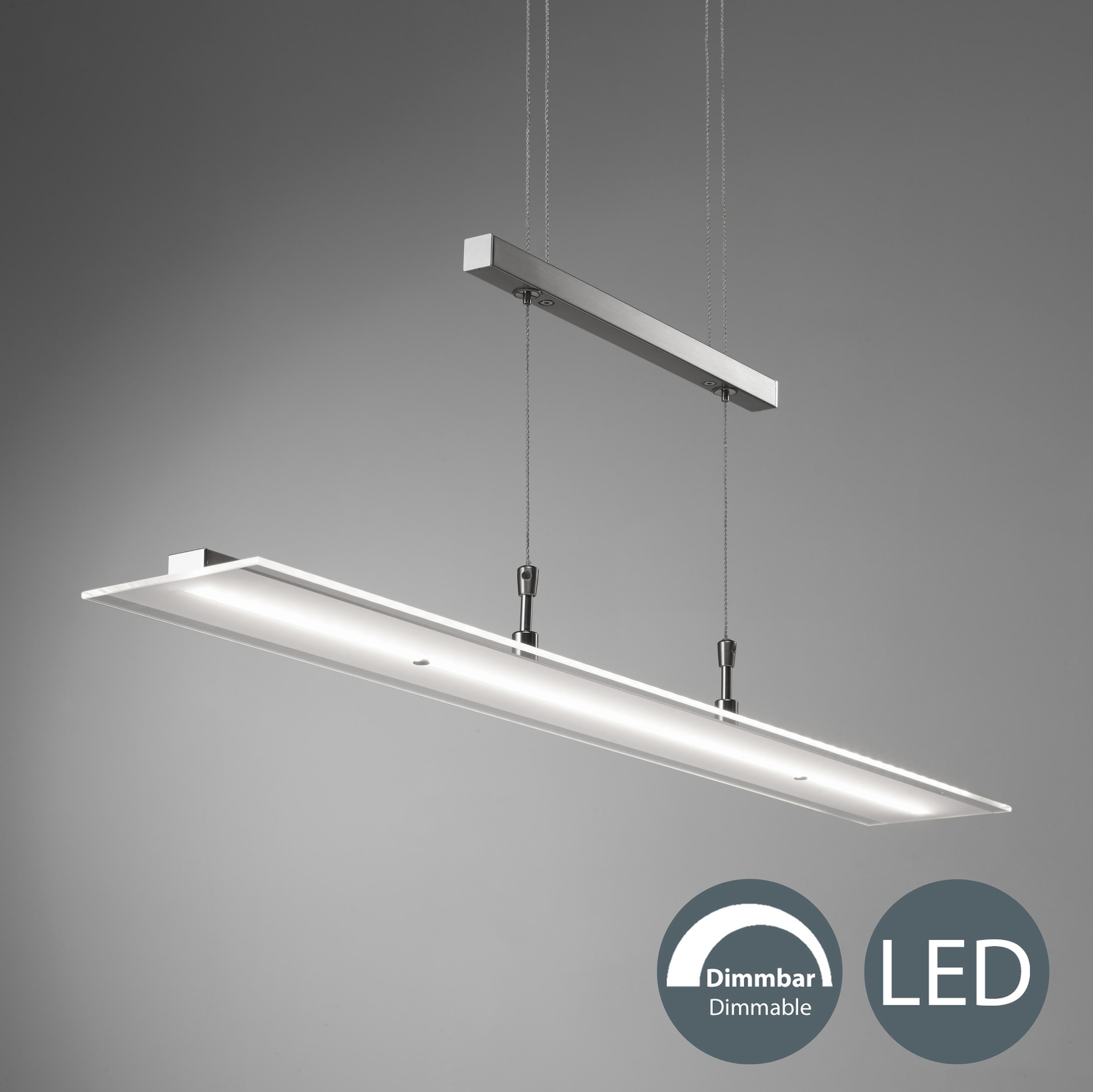 B.K.Licht LED Pendelleuchte, 4 flammig-flammig, Hängeleuchte, LED, dimmbar, inkl. 20W 1600lm 3000K, höhenverstellbar