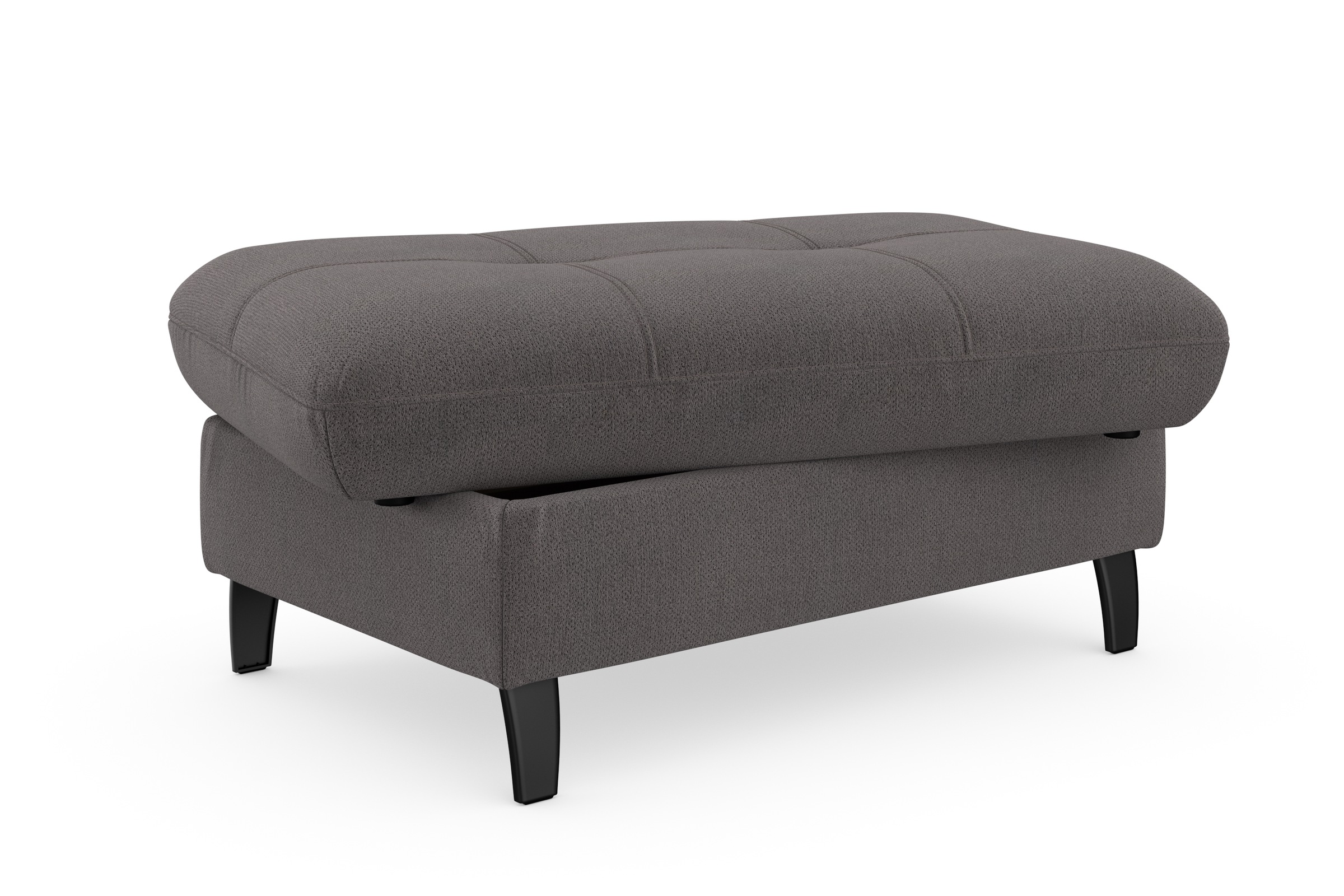 Stauraumhocker SIT & MORE "Maggiore", grau (fango), B:102cm H:48cm T:67cm, 95% Polyester, 5% Polyamid, Hocker, mit Stauraum 2