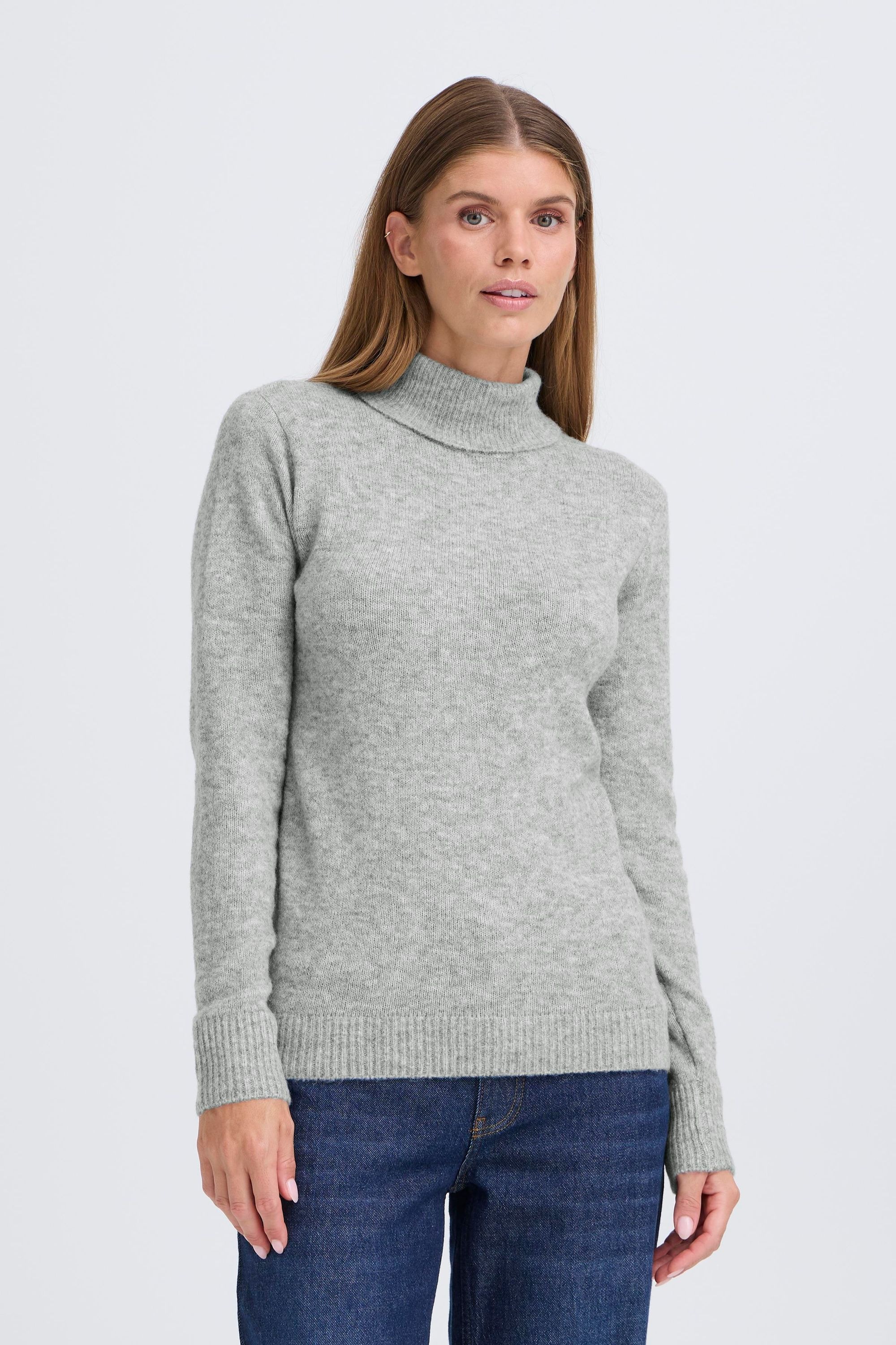 OXMO OXSigne Turtleneck Sweater Grey Size XS 2