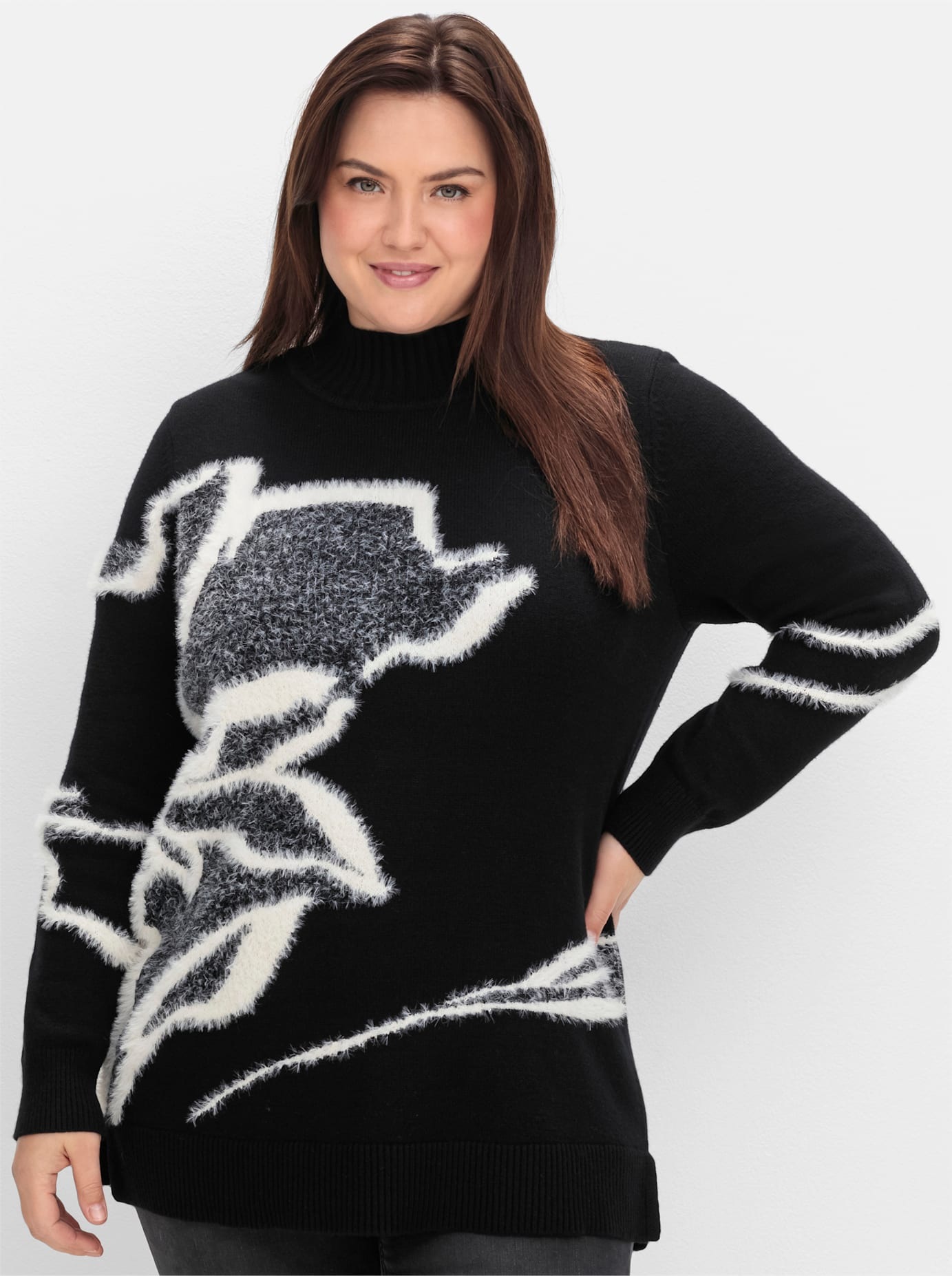 Sheego Stehkragenpullover "Stehkragenpullover" günstig online kaufen