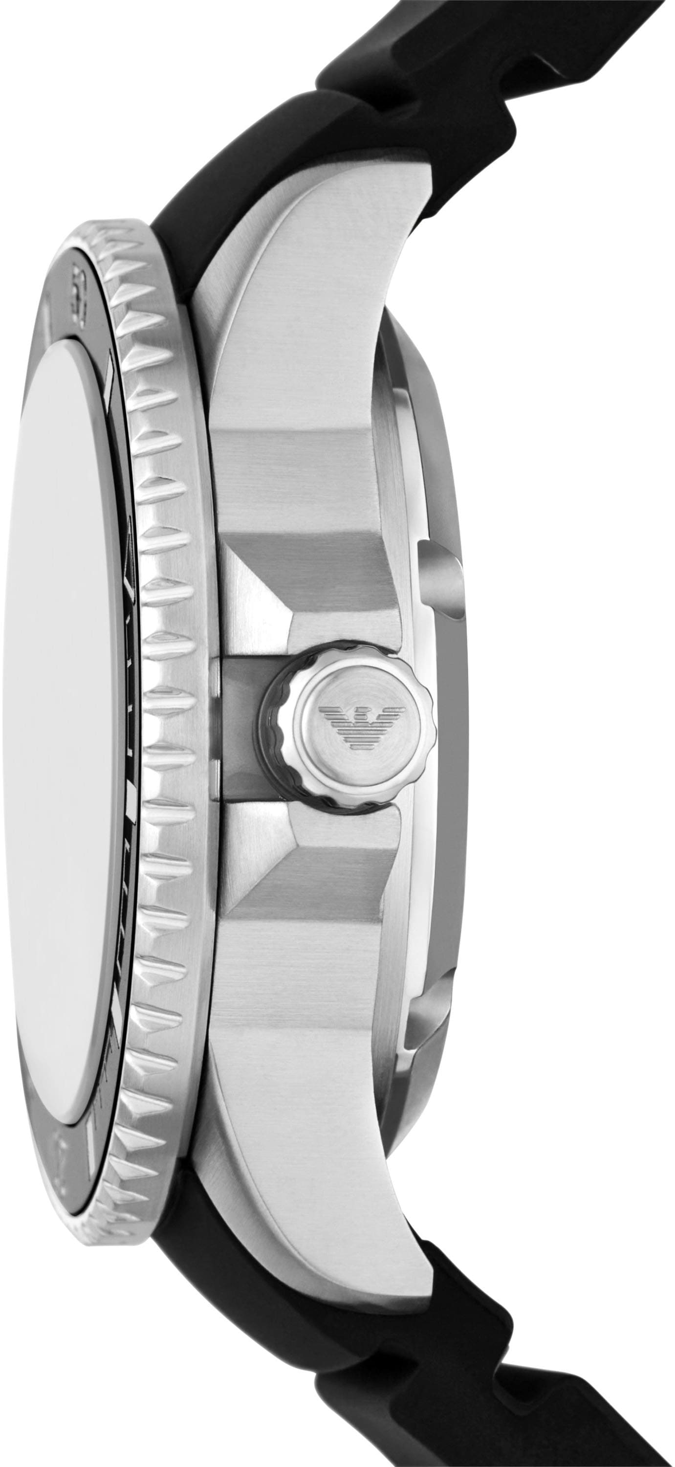 Emporio Armani Automatikuhr, Armbanduhr, Herrenuhr, Mechanische Uhr, Silikonarmband, analog, Tag