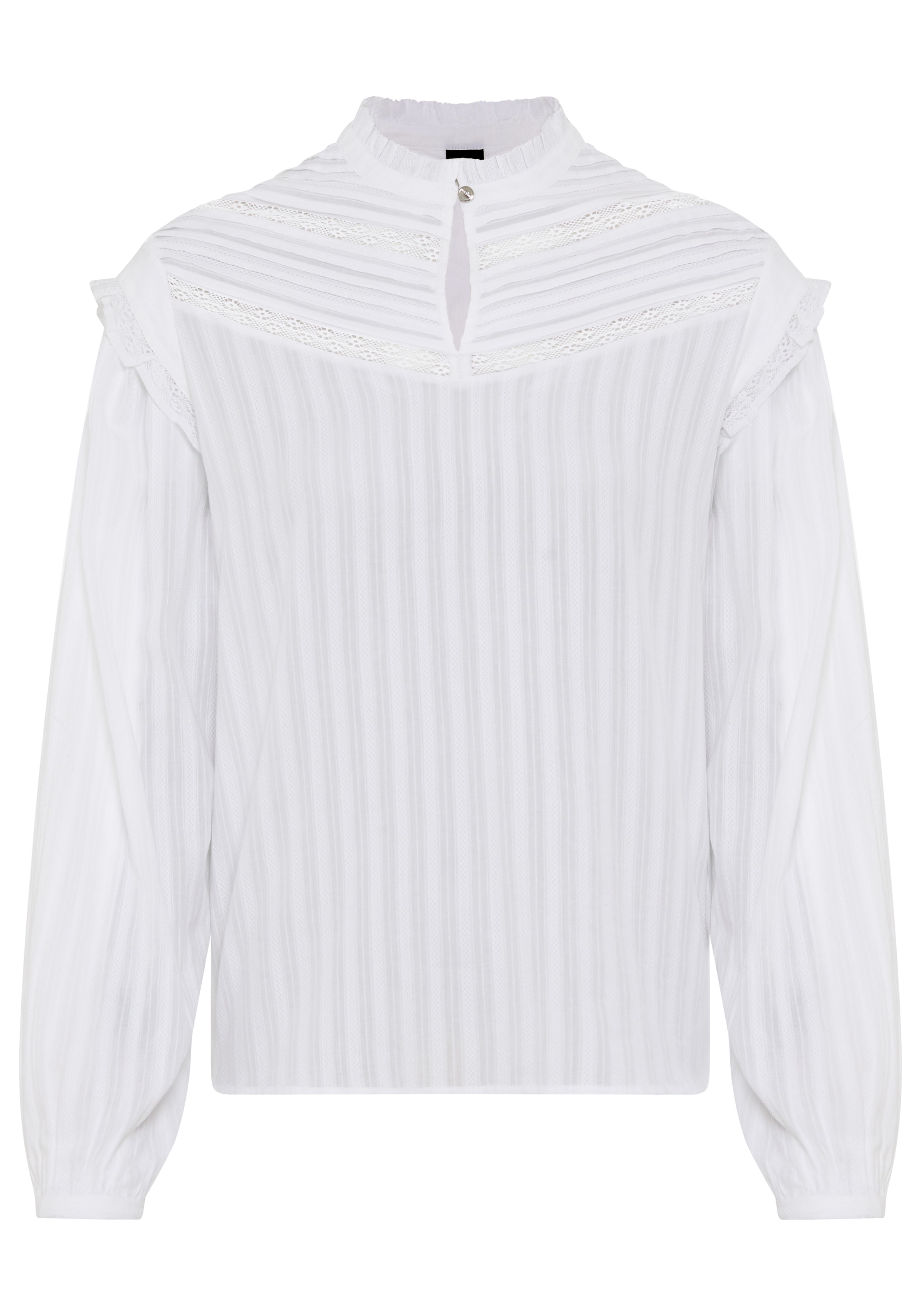 BOSS ORANGE Schlupfbluse "Bancet Premium Damenmode" mit Stehkragen & Spitze günstig online kaufen