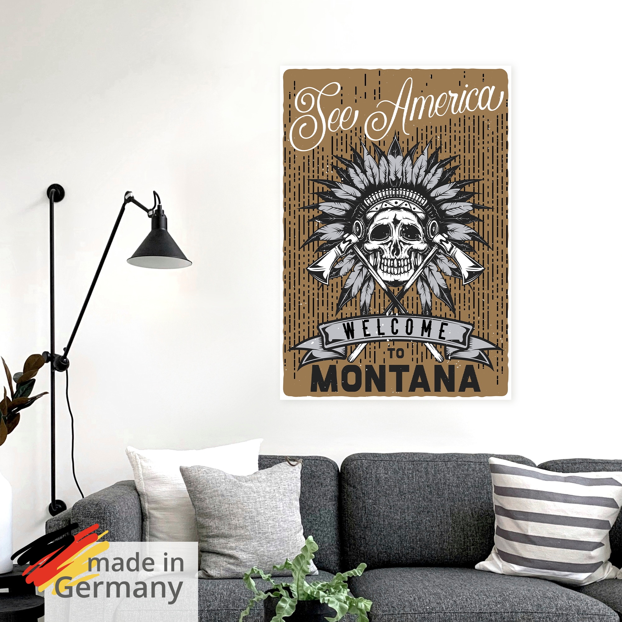Artland Wandbild »Totenkopf Montana« 1 Stk. tlg. als Alubild, Leinwandbild, Poster, Wandaufkleber in verschied. Größen