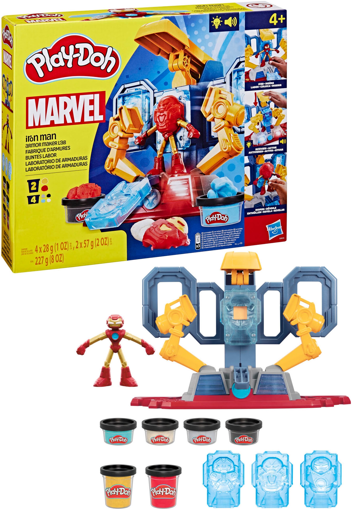 Knete »Play-Doh, Marvel Iron Man Buntes Labor«, mit Licht und Sound