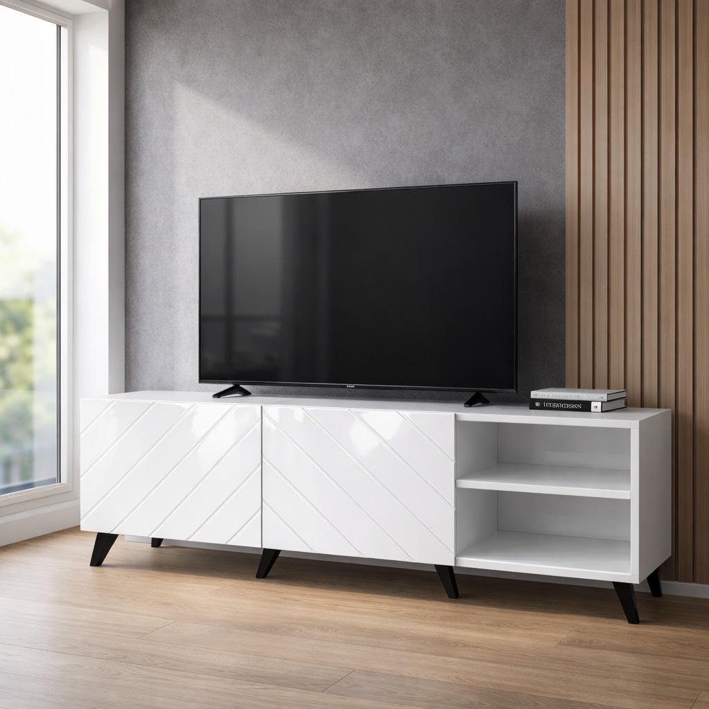 OTTO home Lowboard »HOLLY 1.5, TV-Board, TV-Kommode, TV-Schrank, TV-Unterschrank, TV-Möbel« Modernes lackiertes Hochglanz TV-Board, grifflos, Breite 150 cm