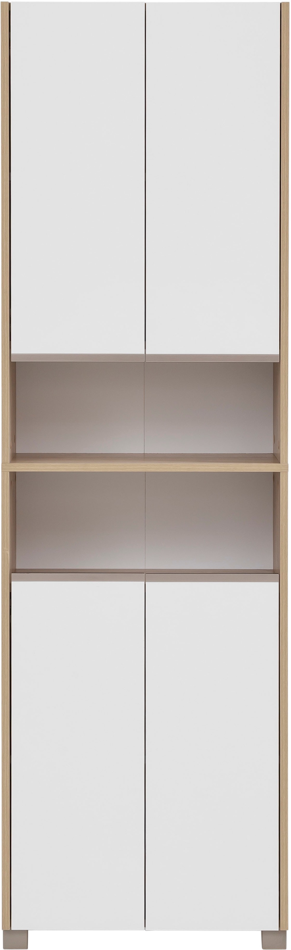 welltime Hochschrank "Juba Breite 57,0 cm", Eiche Hell Dekor mit fühlbarer günstig online kaufen