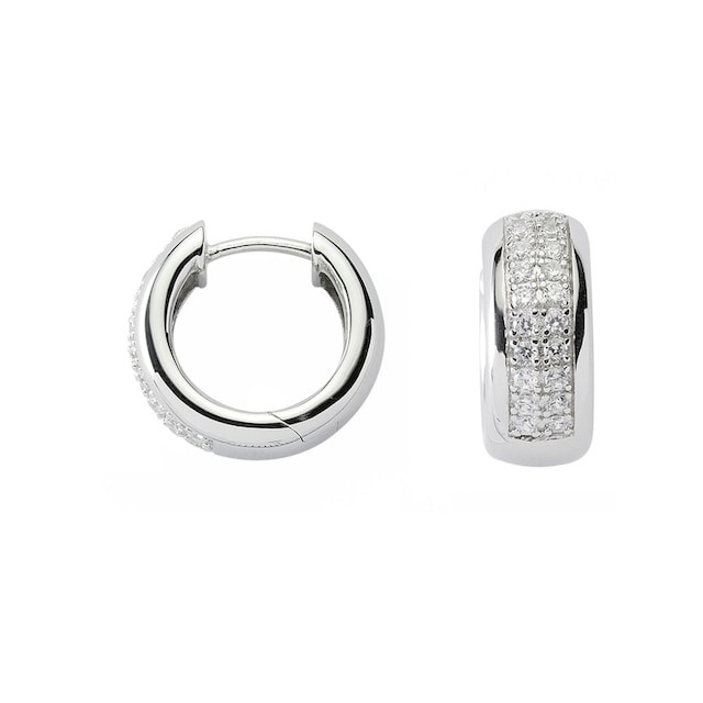 Adelia´s Paar Ohrhänger »925 Silber Ohrringe Creolen Ø 17,3 mm«, mit  Zirkonia Silberschmuck für Damen für bestellen | BAUR