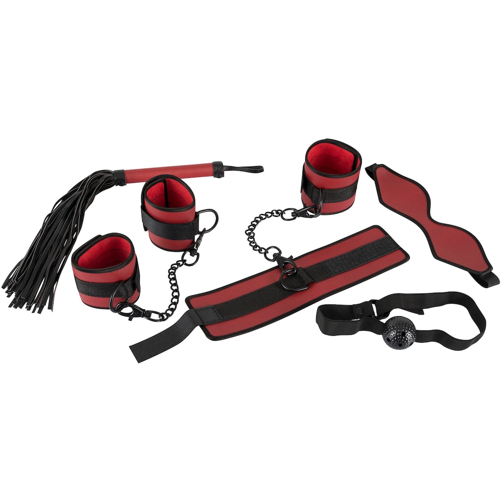 Bad Kitty Bondage-Set »BK Fesselset rot/schwarz«, (5 tlg.)