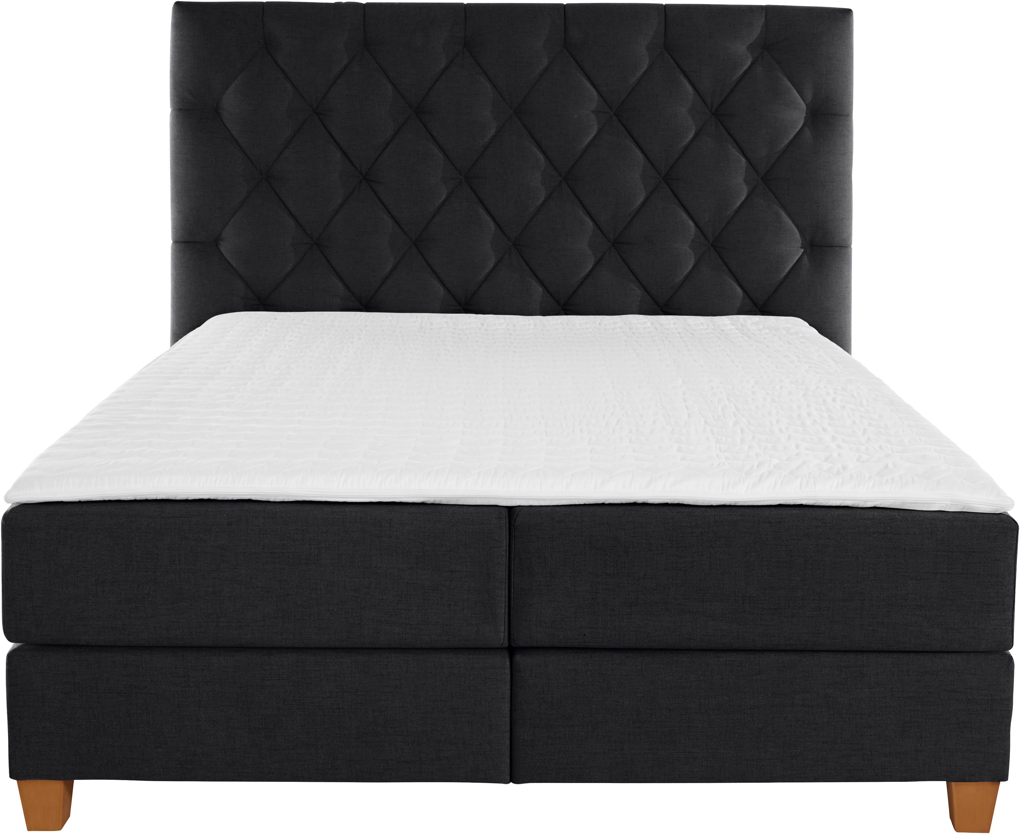 Thumbnail - Home affaire Boxspringbett "Harmones hoch" in 3 Breiten, Härtegrad auch im Mix mit je 1 Matratze in H2 und H3