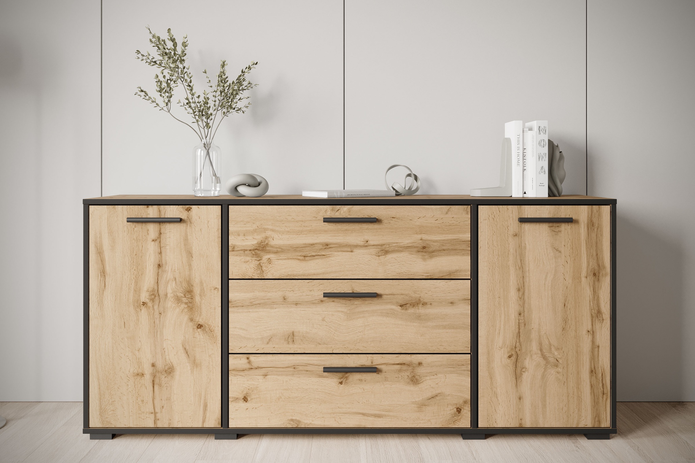 Home affaire Sideboard "BOGOTA" moderne Kommode, Schubladenschrank mit verstellbaren Einlegeböden