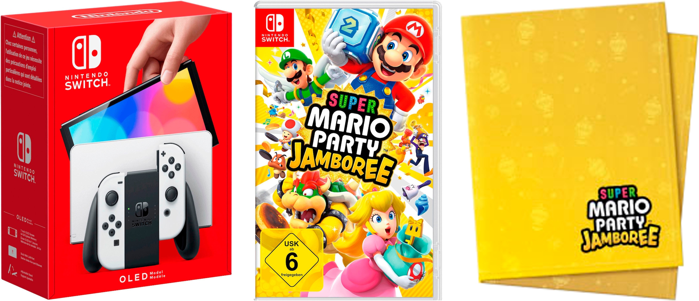 Konsolen-Set »OLED weiß inkl. Mario Party Jamboree und exklusiver Nintendo Decke«