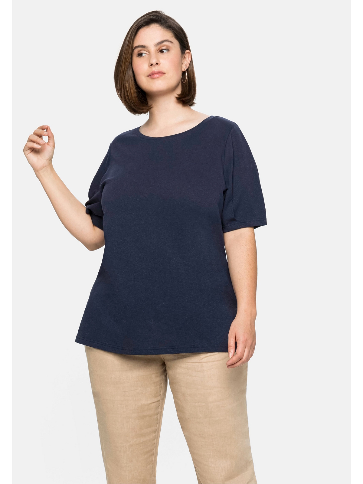 Sheego T-Shirt »Große Größen«, V-Ausschnitt bestellen mit für | BAUR