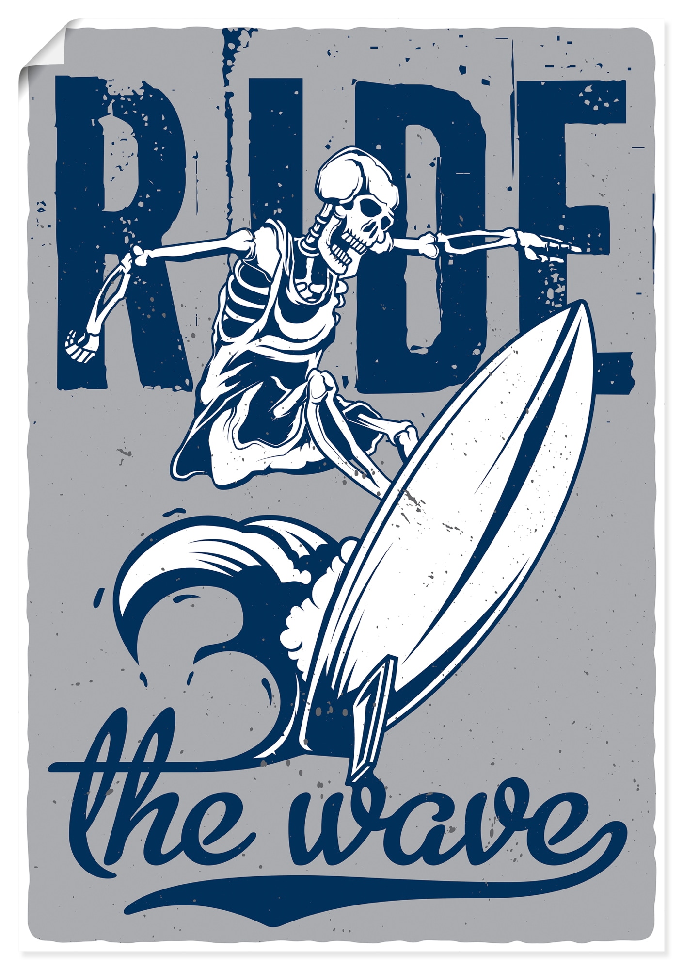Artland Wandbild "Reite die Welle" 1 Stk. tlg. als Alubild, Leinwandbild, Poster, Wandaufkleber in verschied. Größen