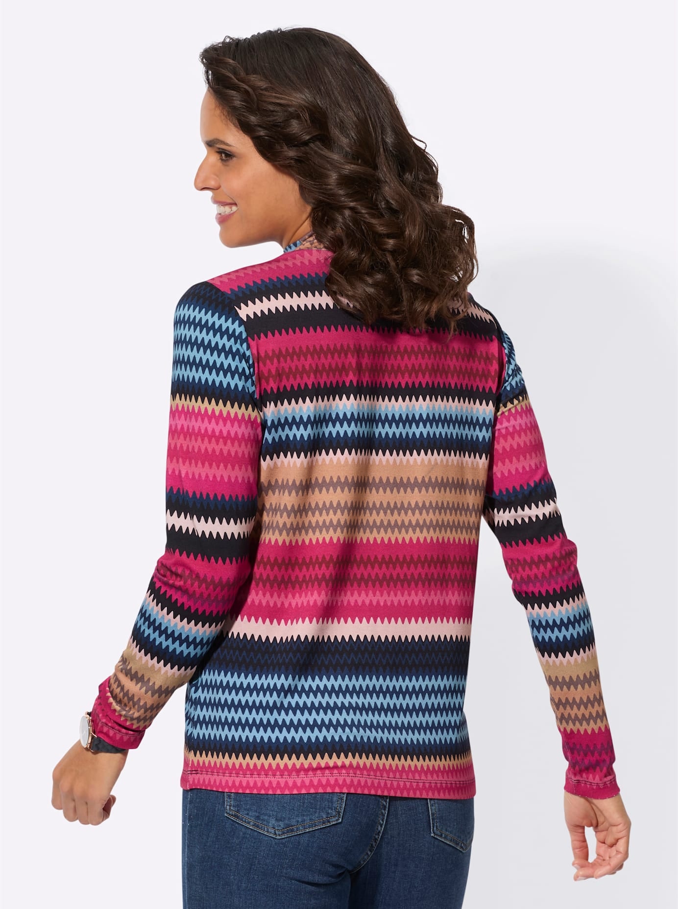Casual Looks Stehkragenshirt »Druck-Shirt«, (1 tlg.)