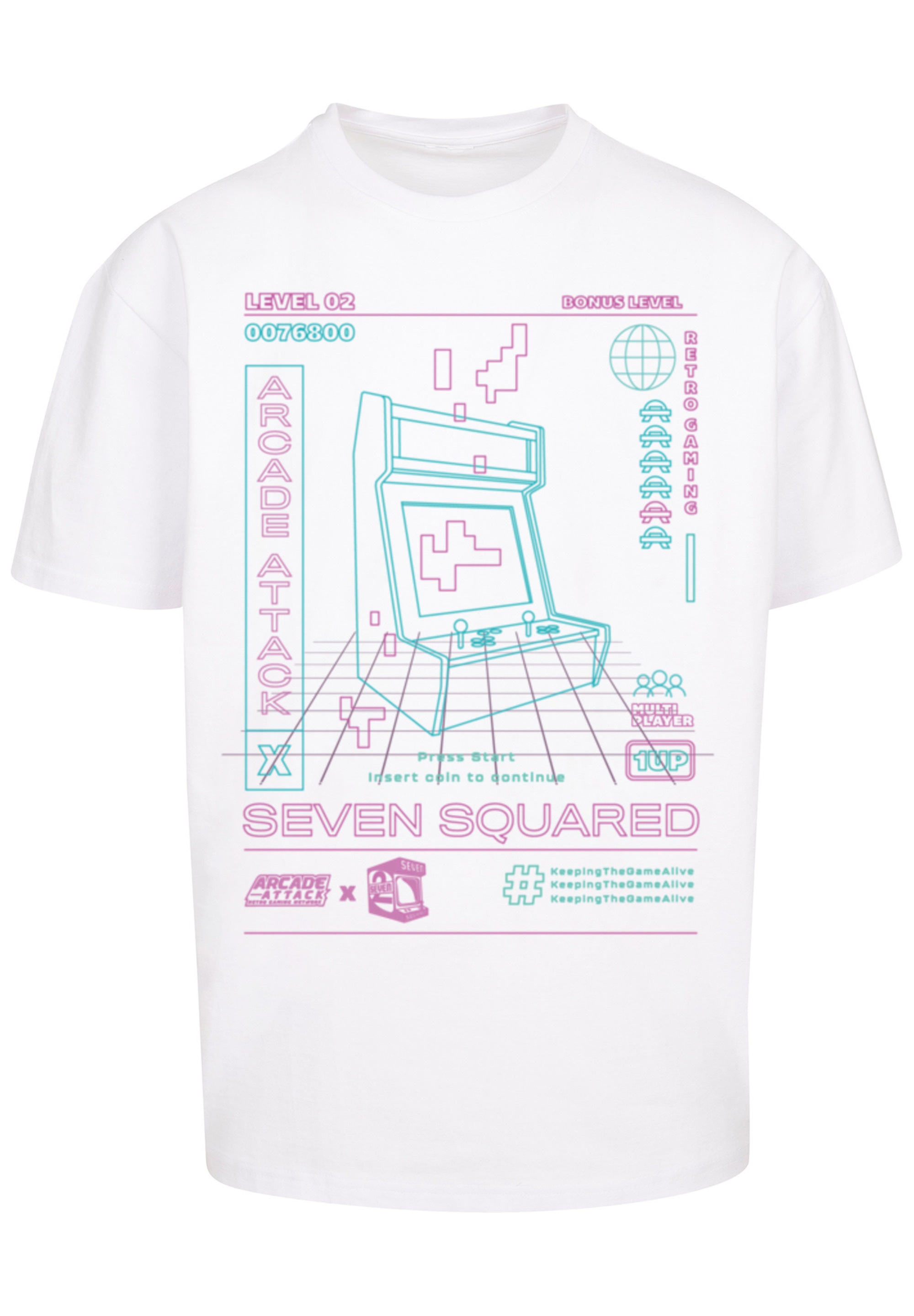 F4NT4STIC T-Shirt "Arcade attack Retro Gaming SEVENSQUARED", Print günstig online kaufen