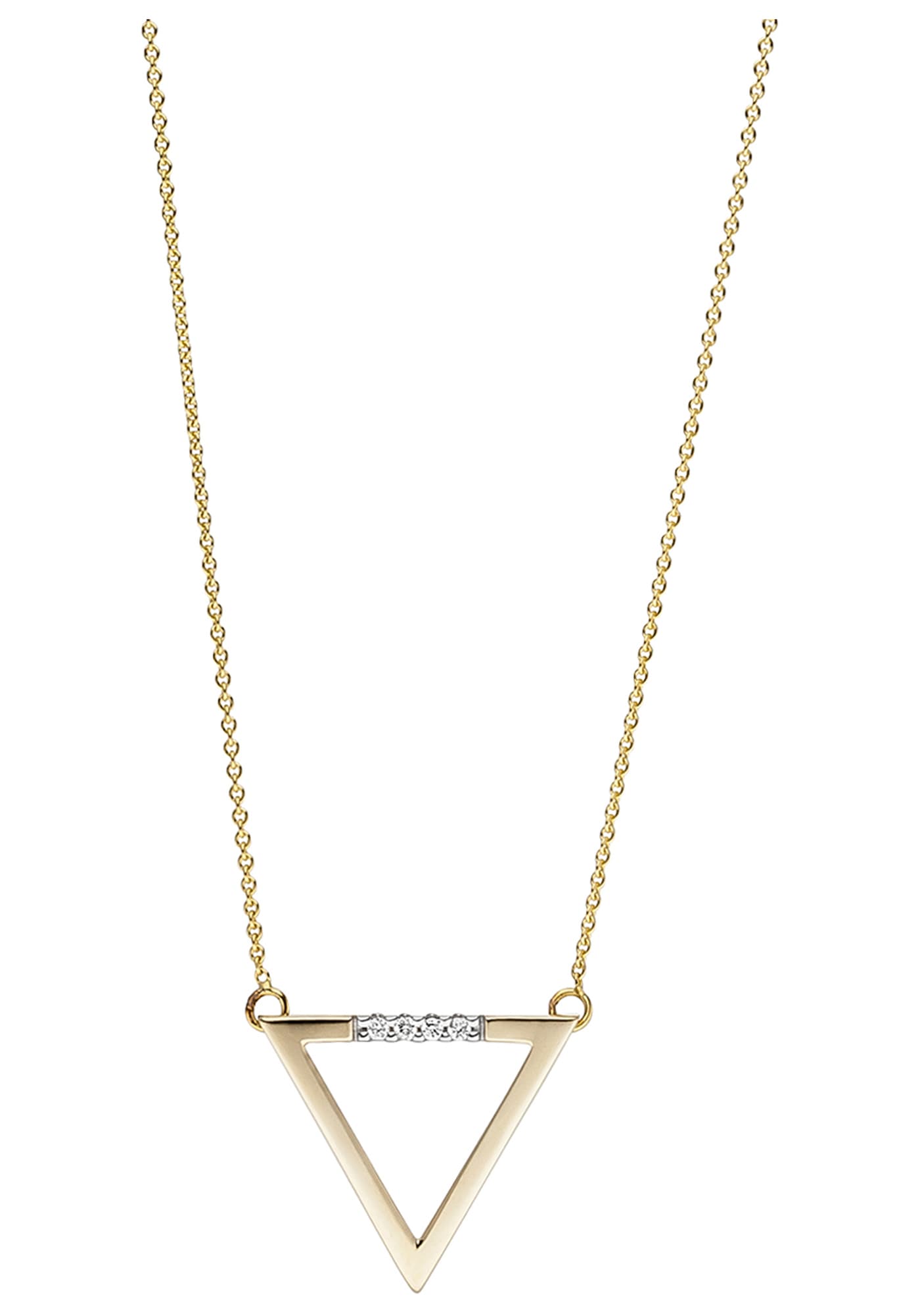 JOBO Kette mit Anhänger »Dreieck« 585 Gold mit 4 Diamanten
