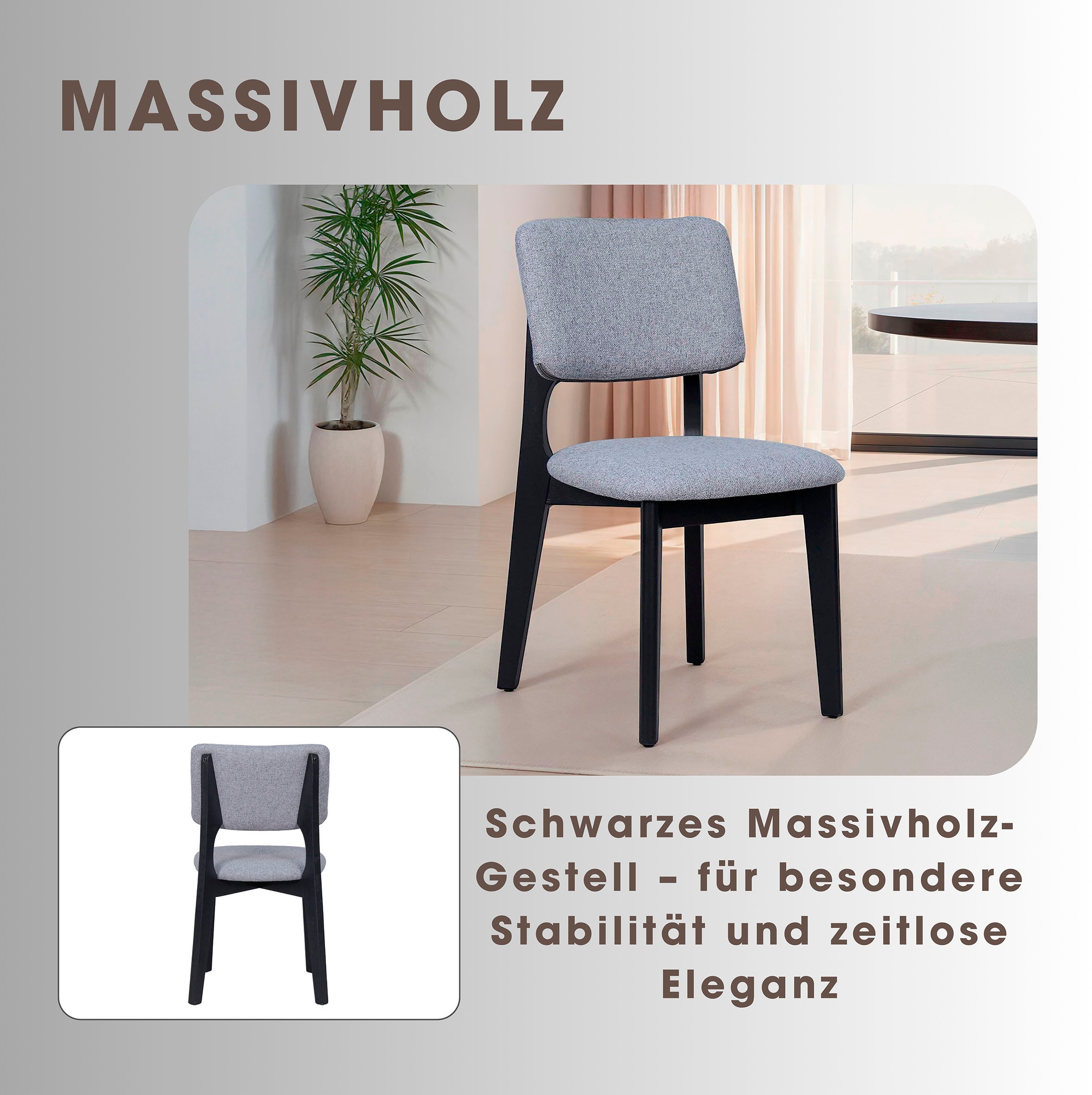byLIVING Esszimmerstuhl, 2 St., Webstoff
