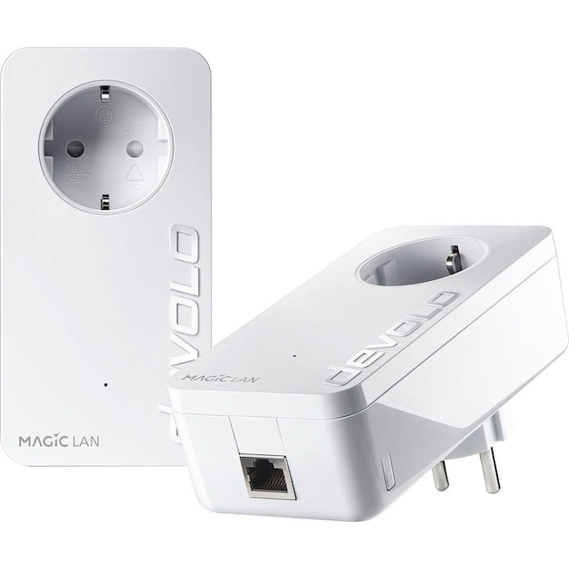 DEVOLO Smart-Stecker »Magic 1 LAN Starter Kit (1200Mbit, Powerline, 2x  GbitLAN, Heimnetz)«, (2 St.) | BAUR