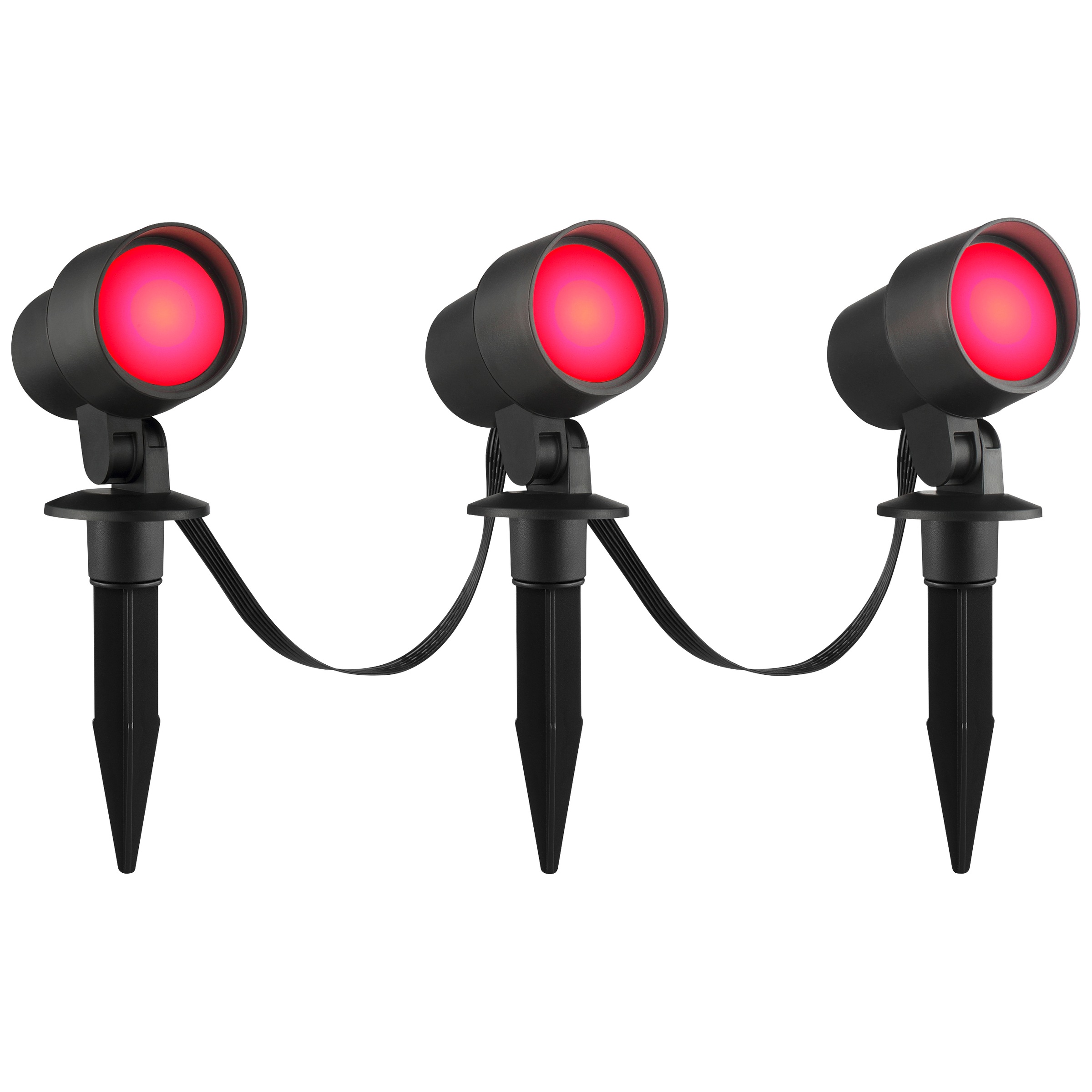 Brilliant LED Gartenleuchte »Kamara« LED-Modul 3 Stk. RGB | warmweiß - kaltweiß LED Gartenspieß Set, dimmbar, RGB, CCT, IP44, schwarz, App steuerbar