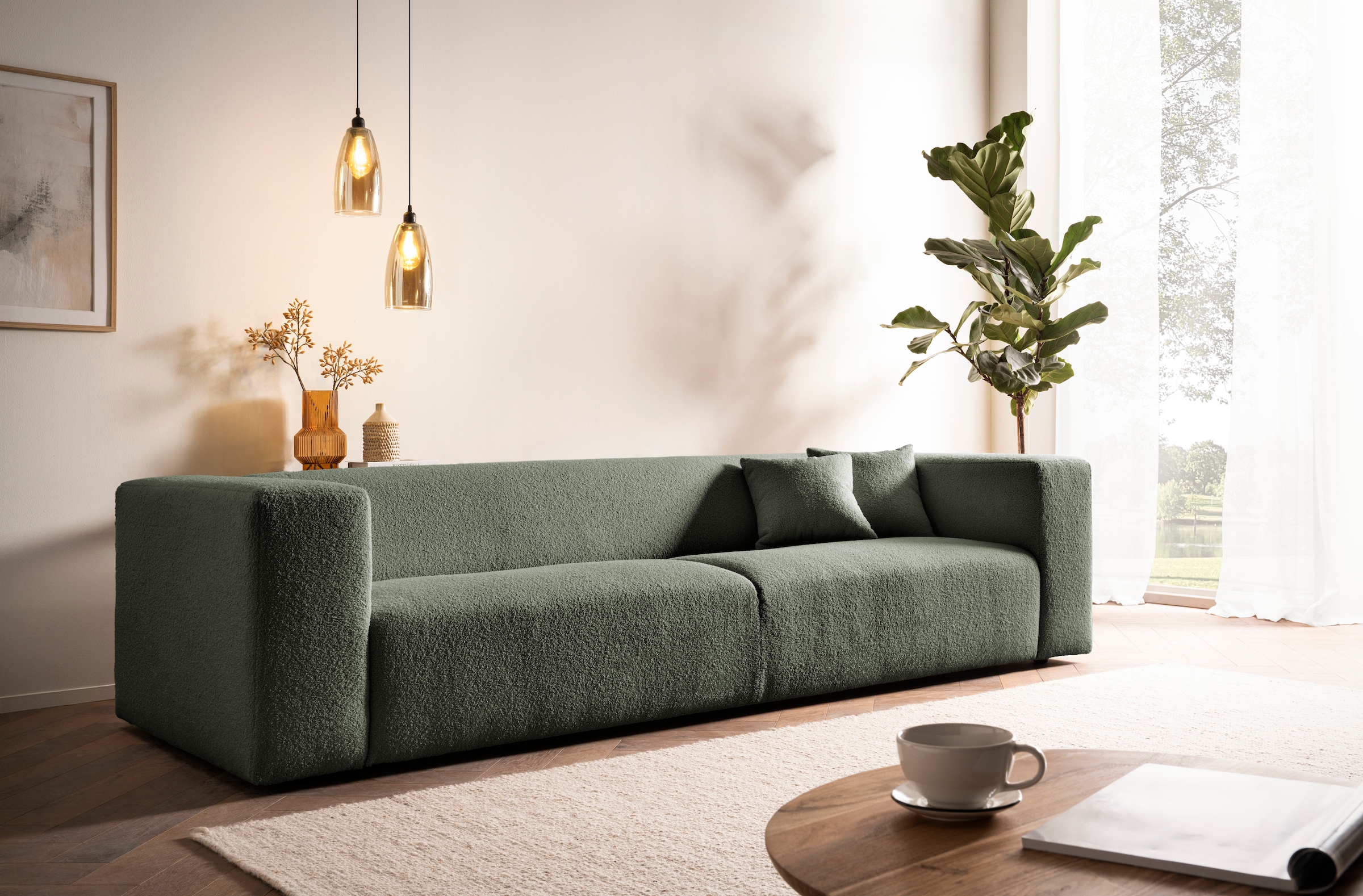 andas 3-Sitzer »BAKELS, Couch in Cord oder Boucle-Stoff, Sofa im modernen Design«, bequemer Sitzkomfort,in 2 Stoffen und 8 Farben lieferbar