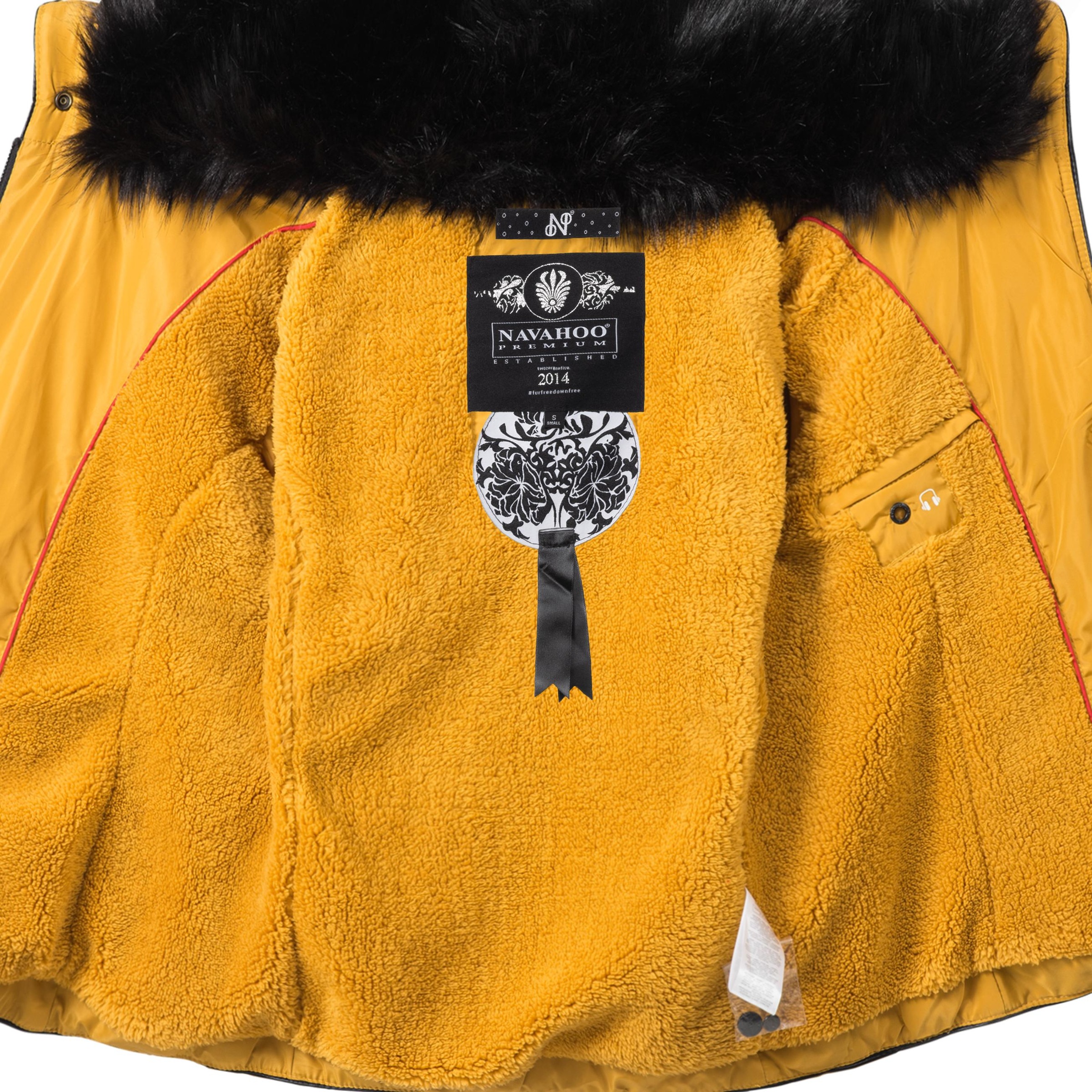 Navahoo Steppjacke »Yuki2«, ohne Kapuze, stylische Winterjacke mit edlem Kunstfell-Kragen