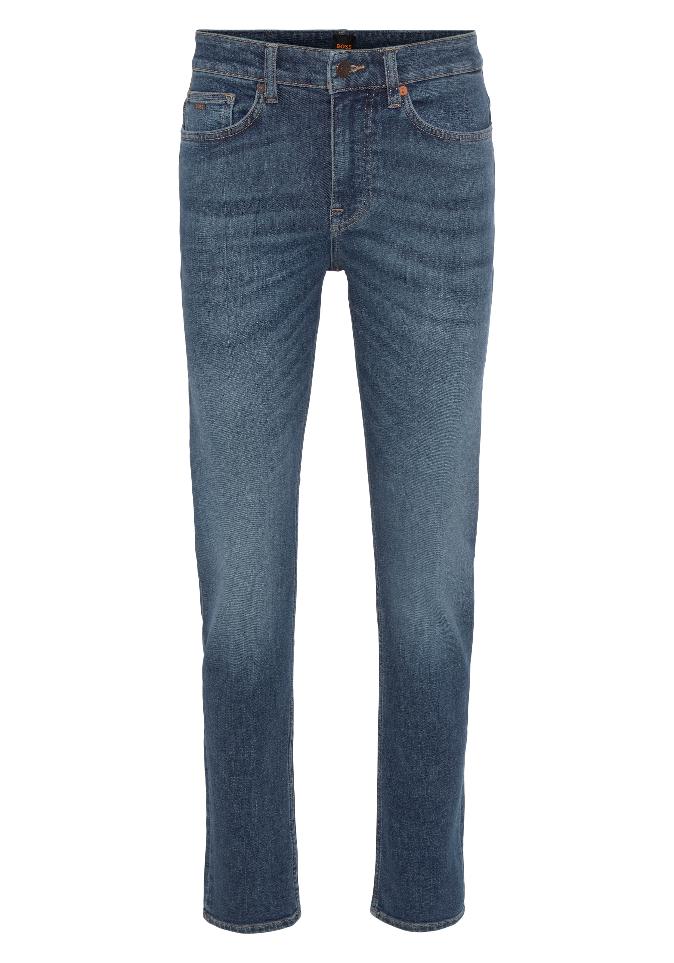 BOSS ORANGE Slim-fit-Jeans »Delaware BC-L-C«, mit Leder-Markenlabel am hinteren Bundabschluss