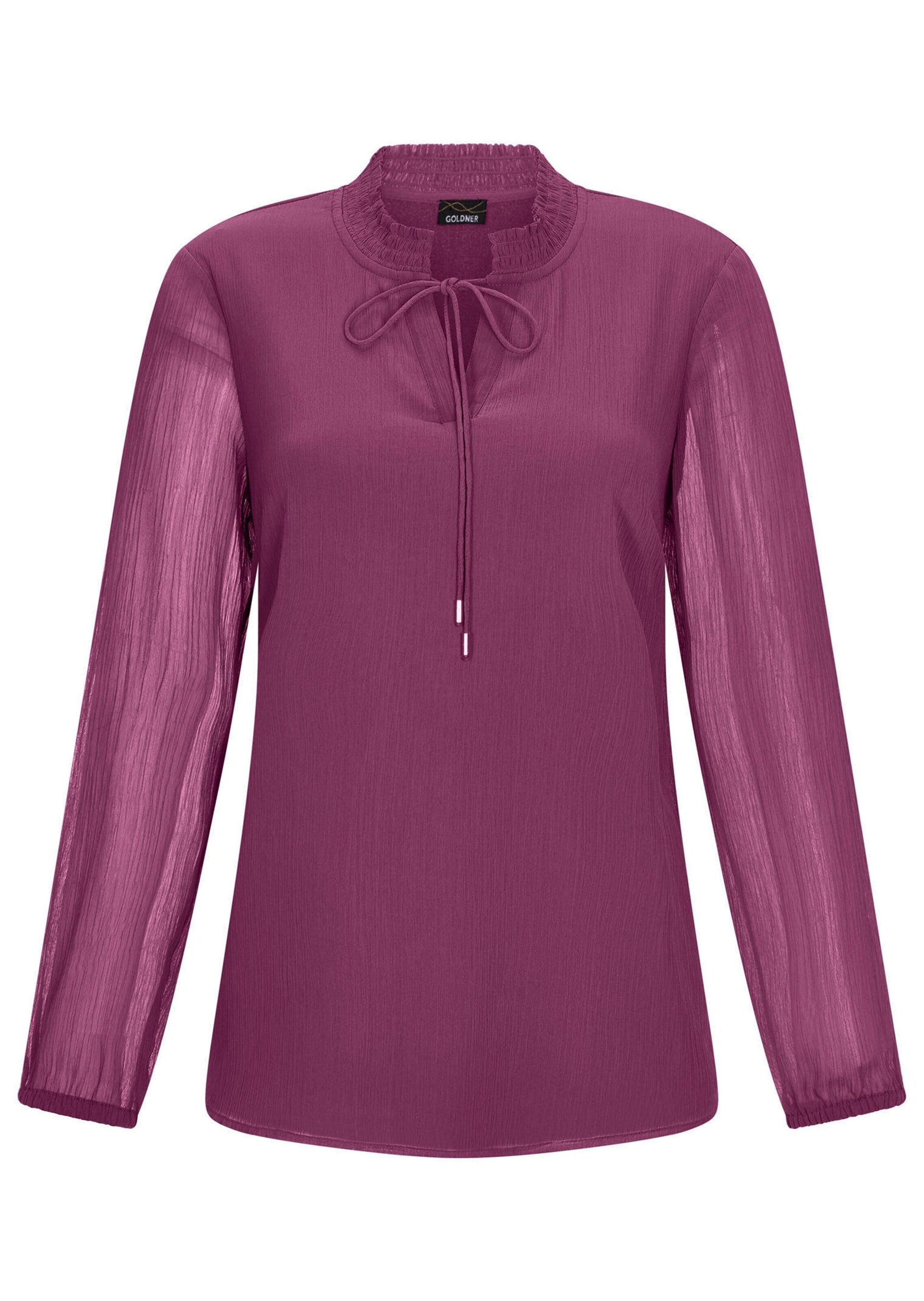 GOLDNER Chiffonbluse "Elegante Jersey-Bluse mit Rundhals" günstig online kaufen
